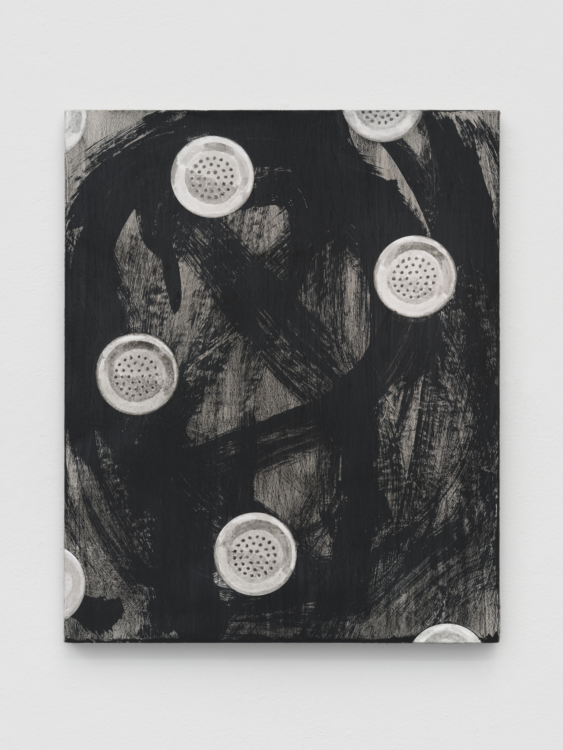Alex Kwartler, Messages, 2022, oil and plaster on linen, 20 x 16 in.