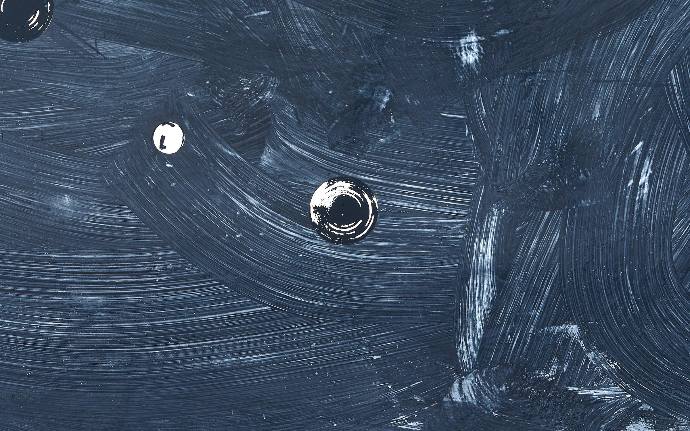 Alex Kwartler, Night Sky II (detail), 2022, venetian plaster and enamel on plywood, 96 x 48 in.