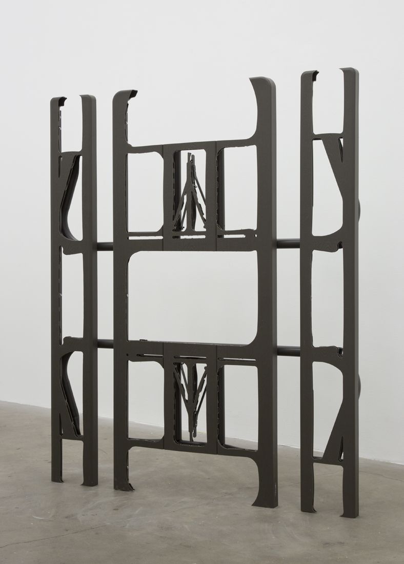 Anne Libby, Die, Regenerate, Multiply, 2015, polyethylene, powder-coated steel, 70 x 57 x 3.50 in.