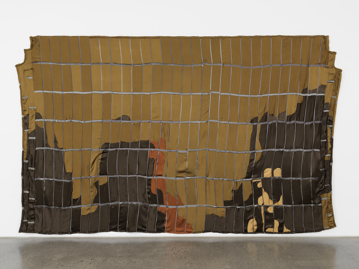 Anne Libby, Sunset Gates, 2018, polyester satin, batting, 80.50h x 129w in.