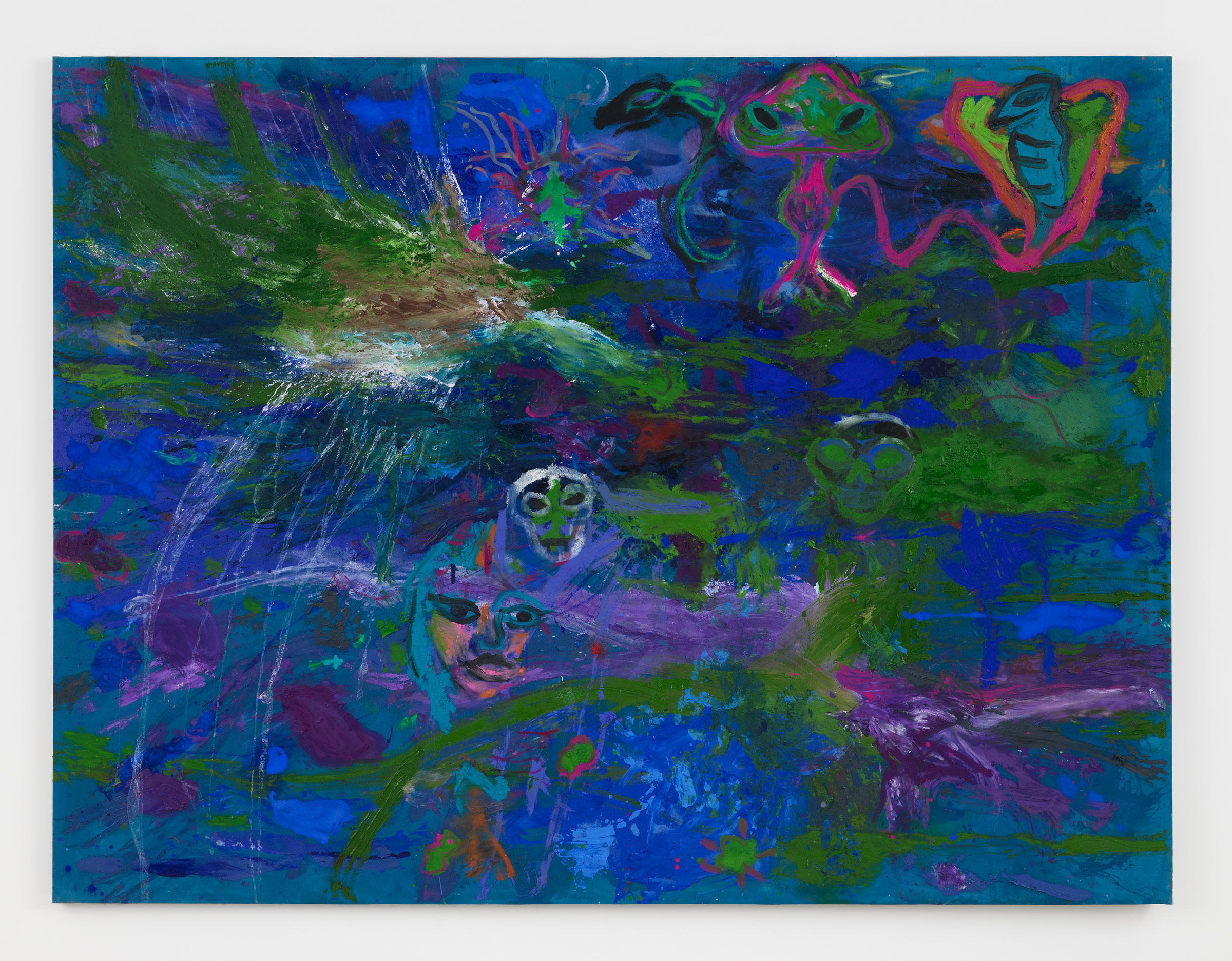 Bill Saylor, Moonlight Meltdown, 2023, oil, oil stick, and flashe on canvas, 96 x 126 in.