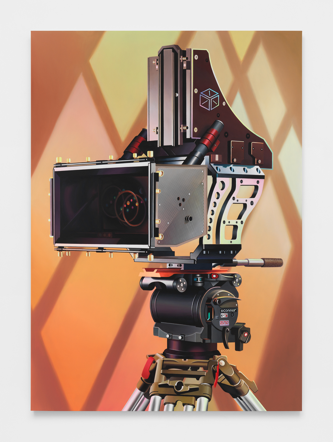 Chason Matthams, Untitled (Technica 3D rig, yellow), 2024, Oil on linen, 84 x 60 in.