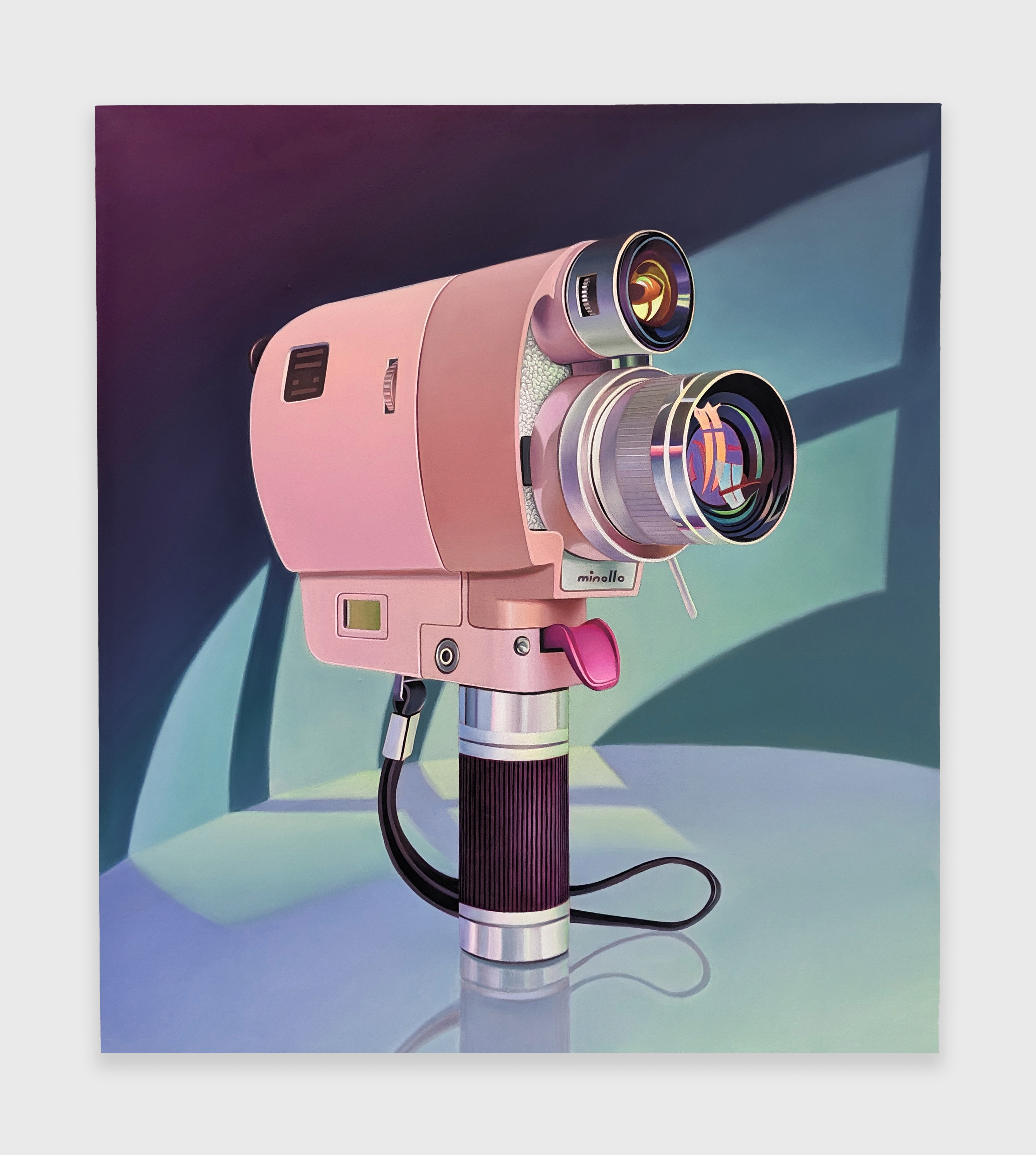 Chason Matthams, Untitled (Minollo, purple, pink, aquamarine), 2024, Oil on linen, 45 x 30 in.