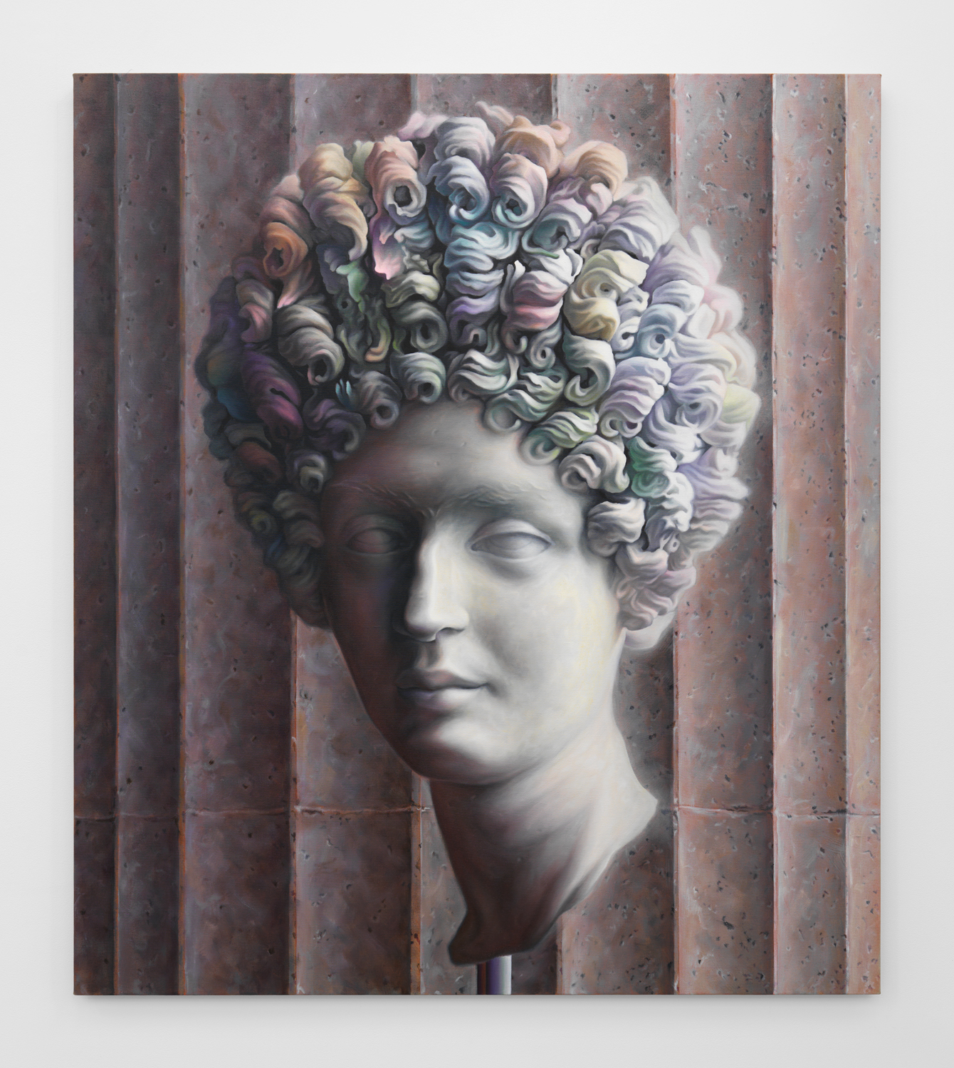 Chason Matthams, Portrait Bust of a Flavian Woman (Fonseca Bust #2), 2021, oil on linen, 55 x 49 in.