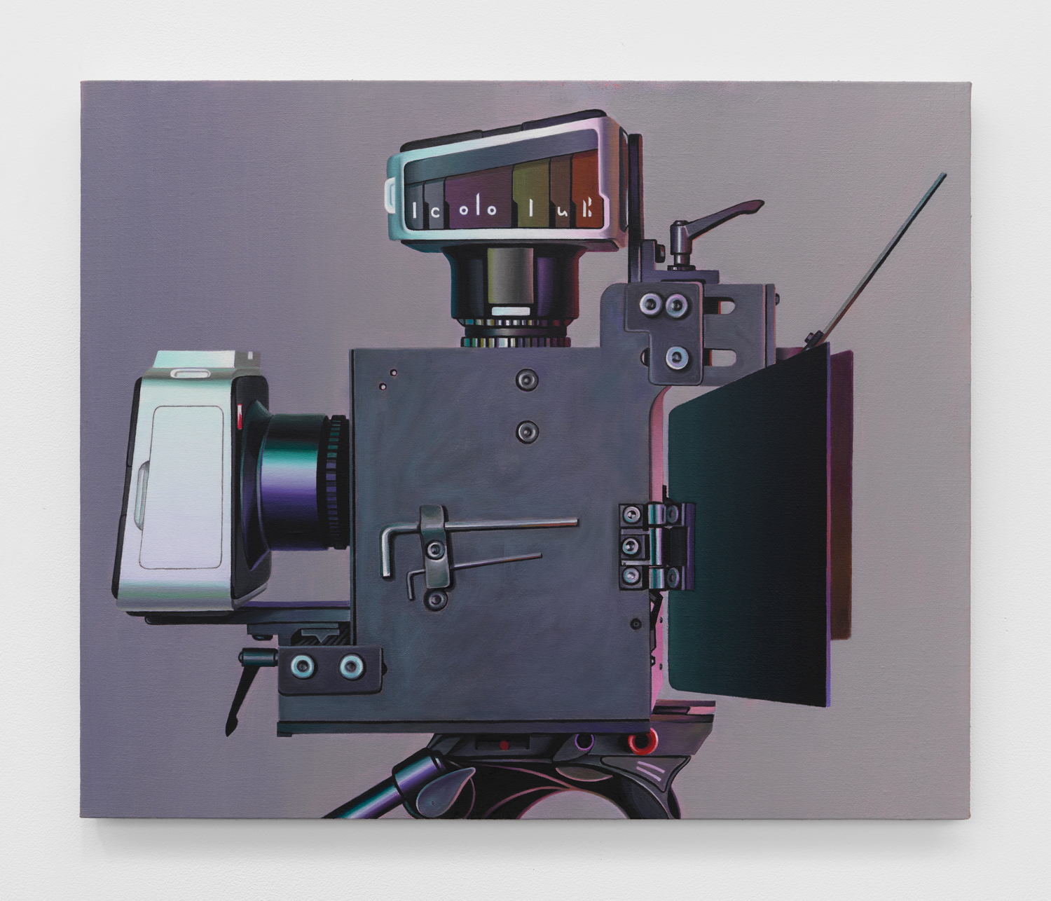 Chason Matthams, Untitled (Blackmagic 3D rig), 2021, Oil on linen over panel, 20h x 24w in.