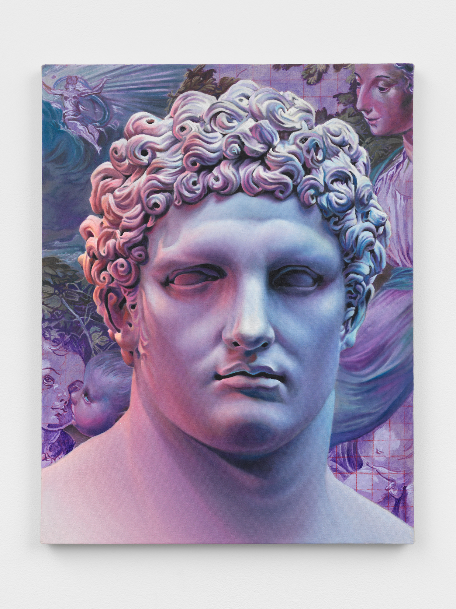 Chason Matthams, Marble statue of youthful Hercules with Parmigianino's 