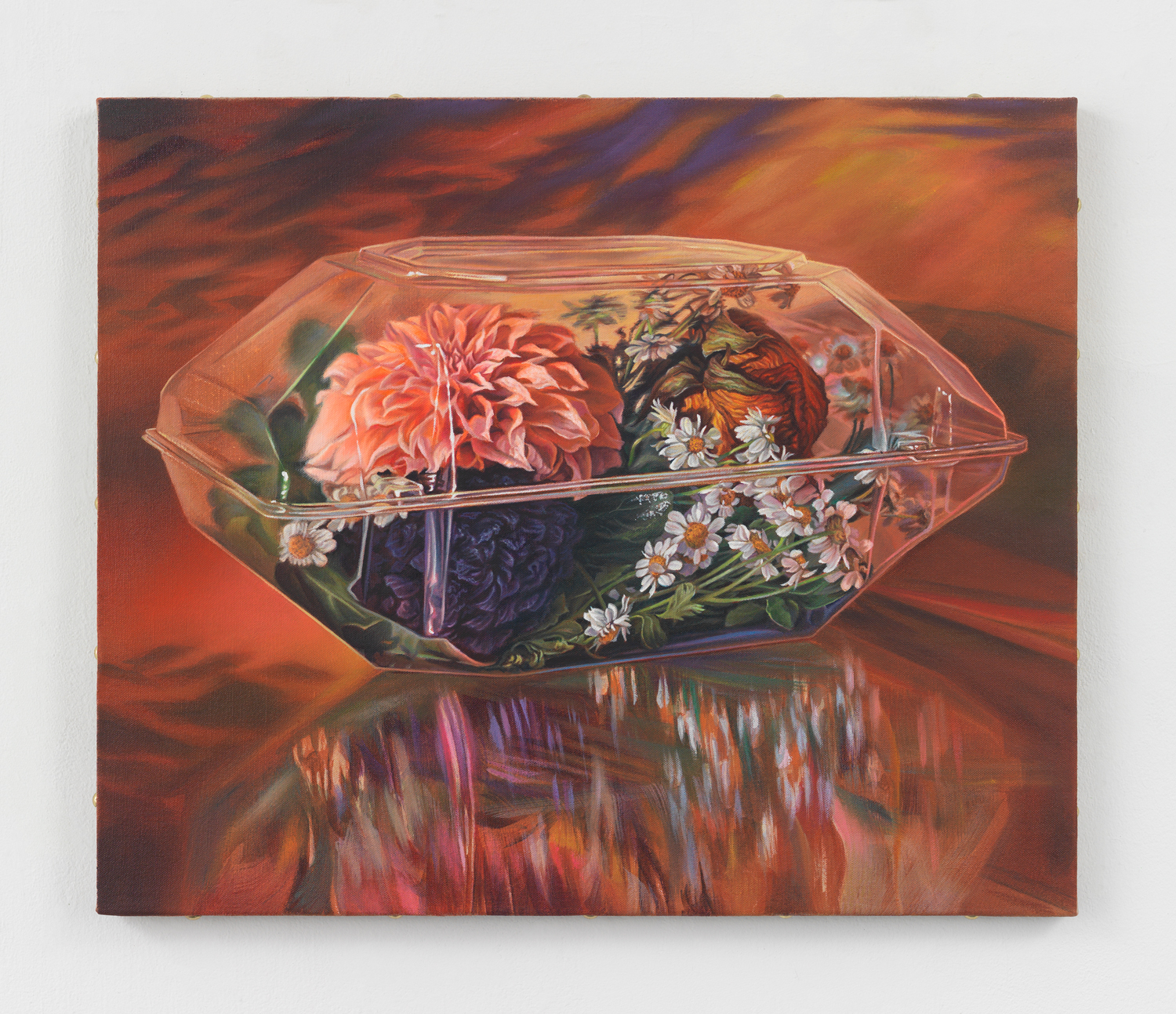 Chason Matthams, Corsage (red/brown), 2022, Oil on linen over panel, 20 x 24 in.