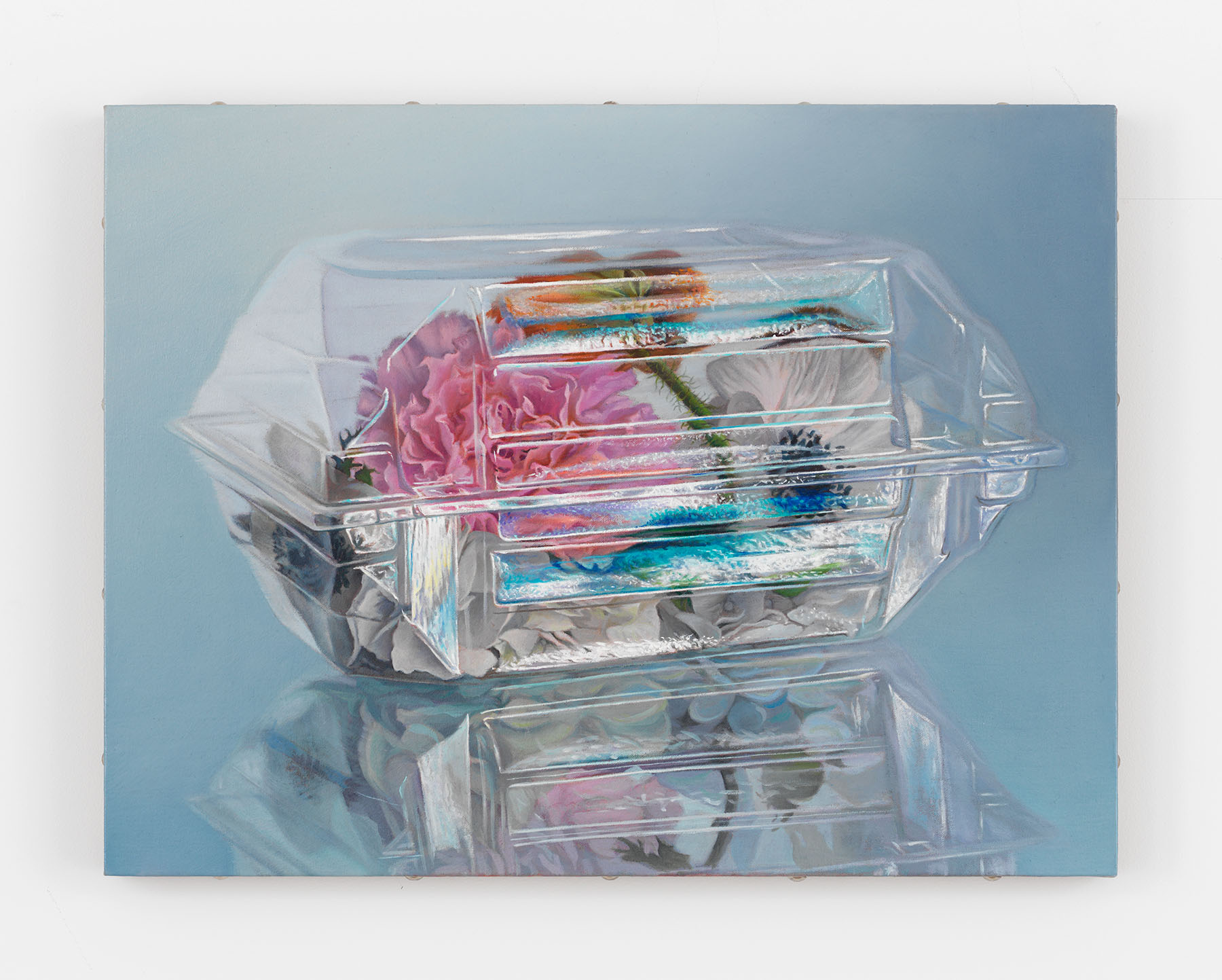 Chason Matthams, Corsage (blue), 2021, Oil on linen over panel, 14h x 18w in.