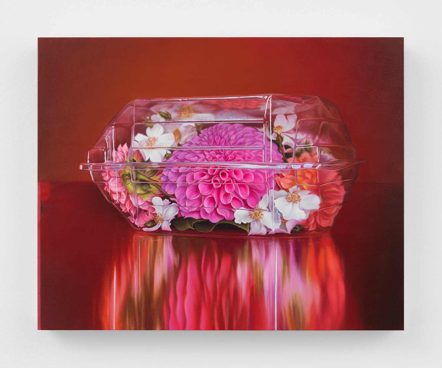 Chason Matthams, Corsage (red #2), 2023, oil on linen over panel, 24 x 30 in.