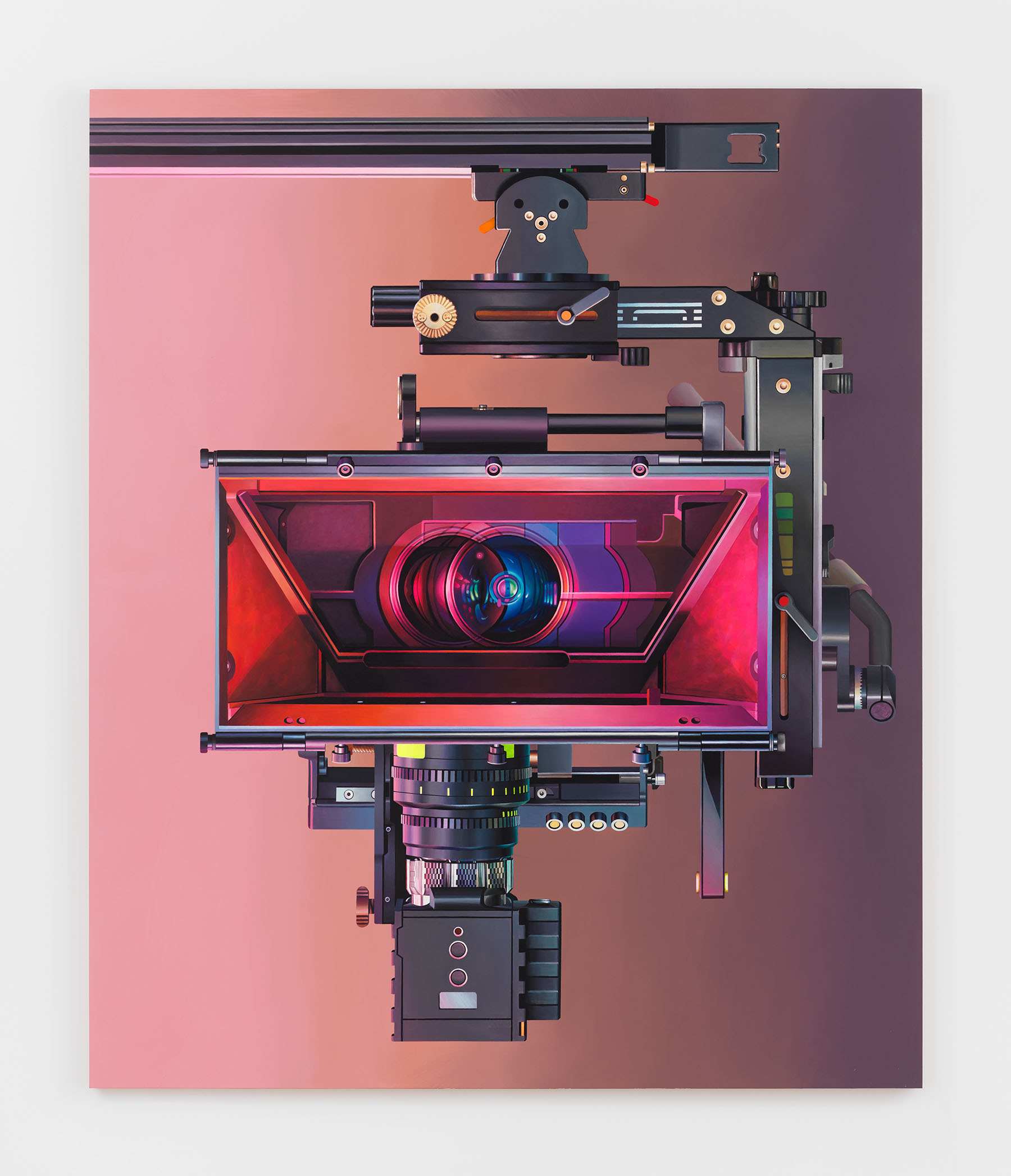 Chason Matthams, Untitled (RED, Sebastian rig - slider), 2021, oil on panel, 72 x 60 in.