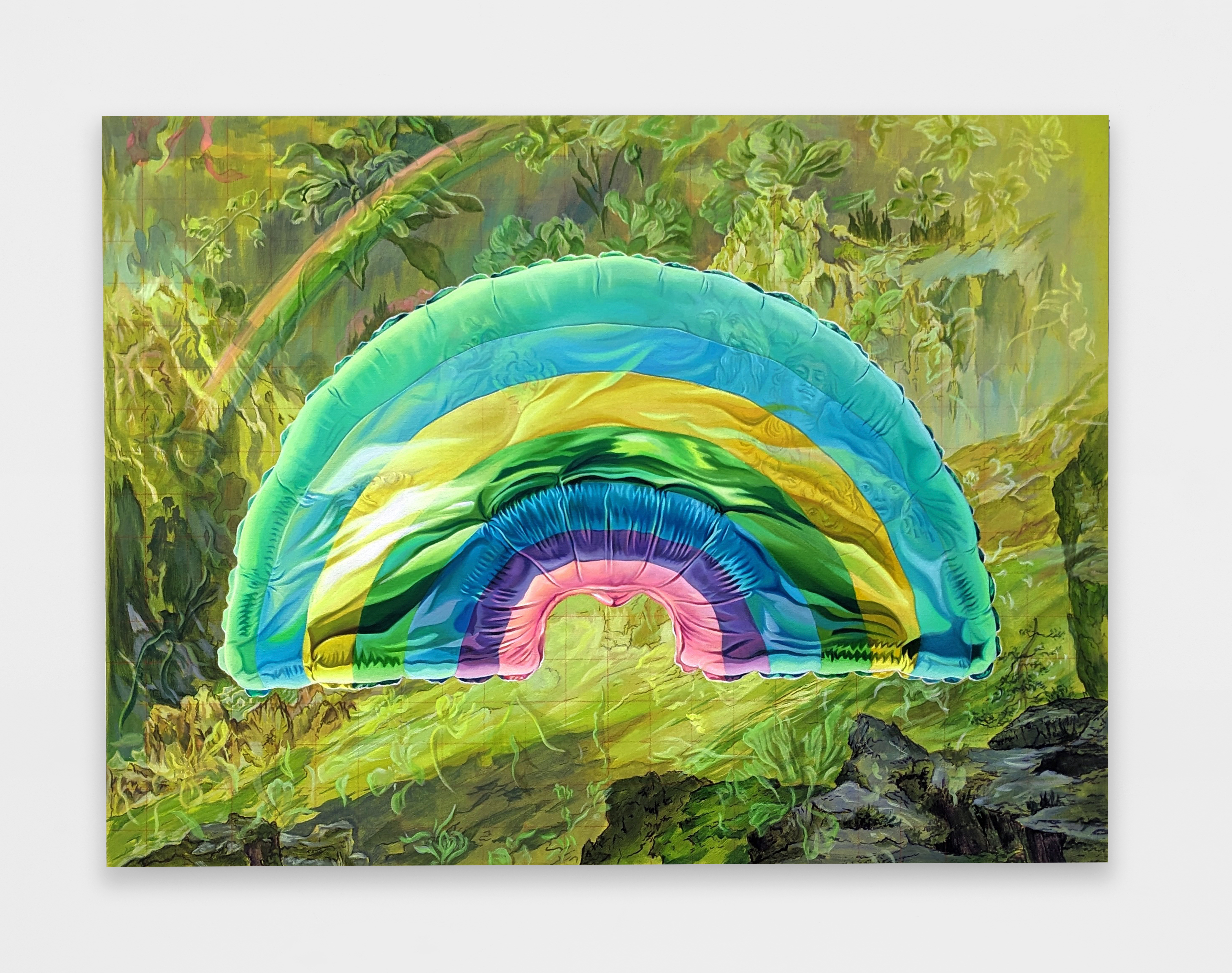Chason Matthams, Rainbow Balloon 7 (acid green) with Thomas Moran's 