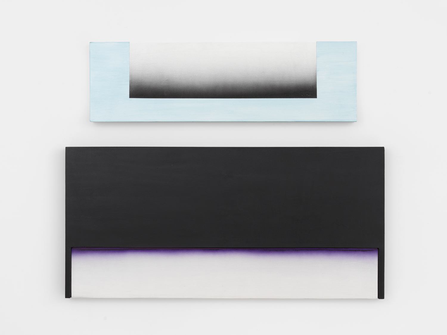 Don Dudley, LVI, 2016, oil-based aluminum enamel and acrylic on birch plywood, 31 x 40 x 19 in.