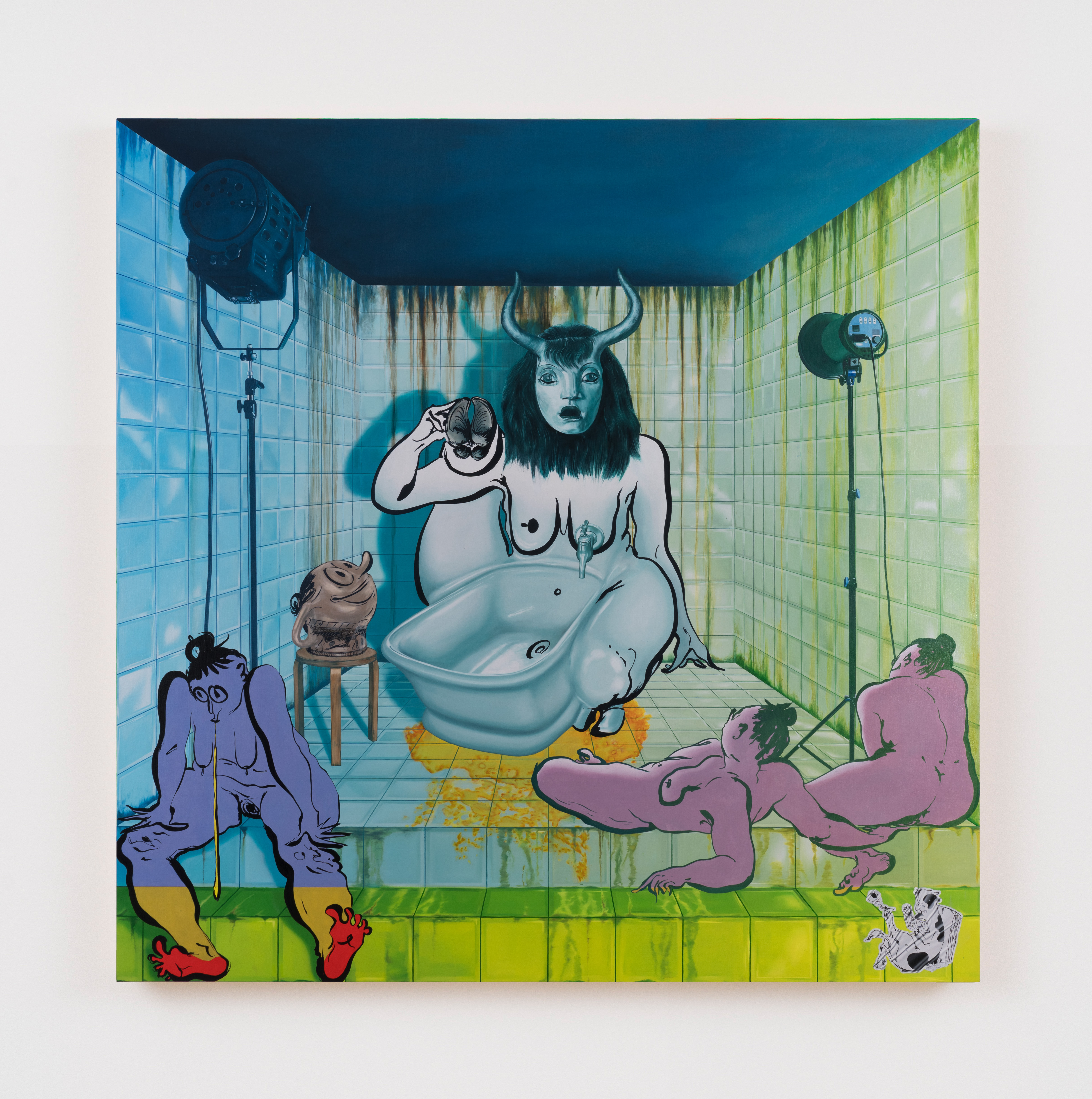 Ebecho Muslimova, Fatebe Io Stalled, 2024, Oil on canvas, 72 x 72 in.