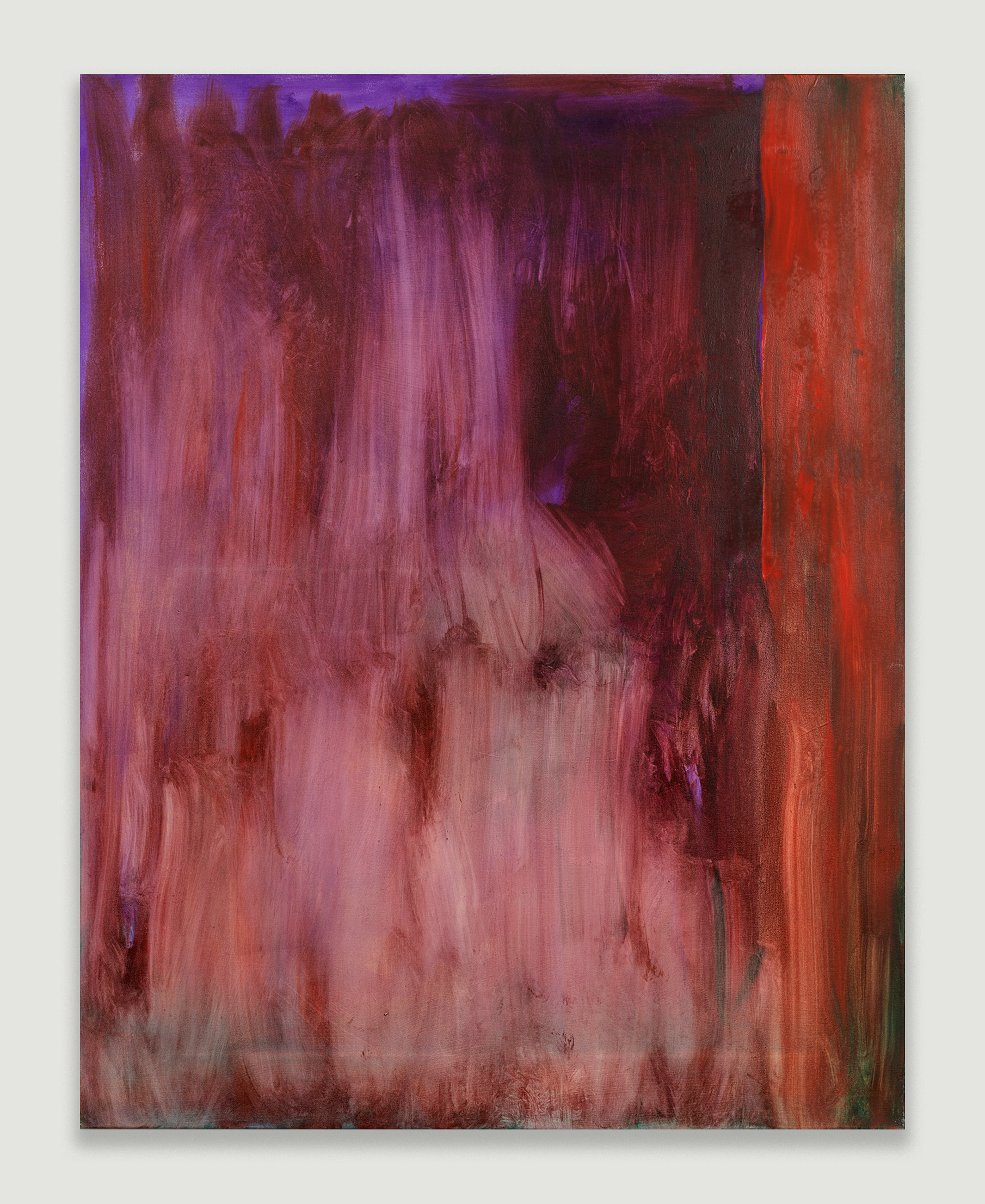 Jane Swavely, OID #4 Red, 2022, oil on canvas, 56 x 44 in.