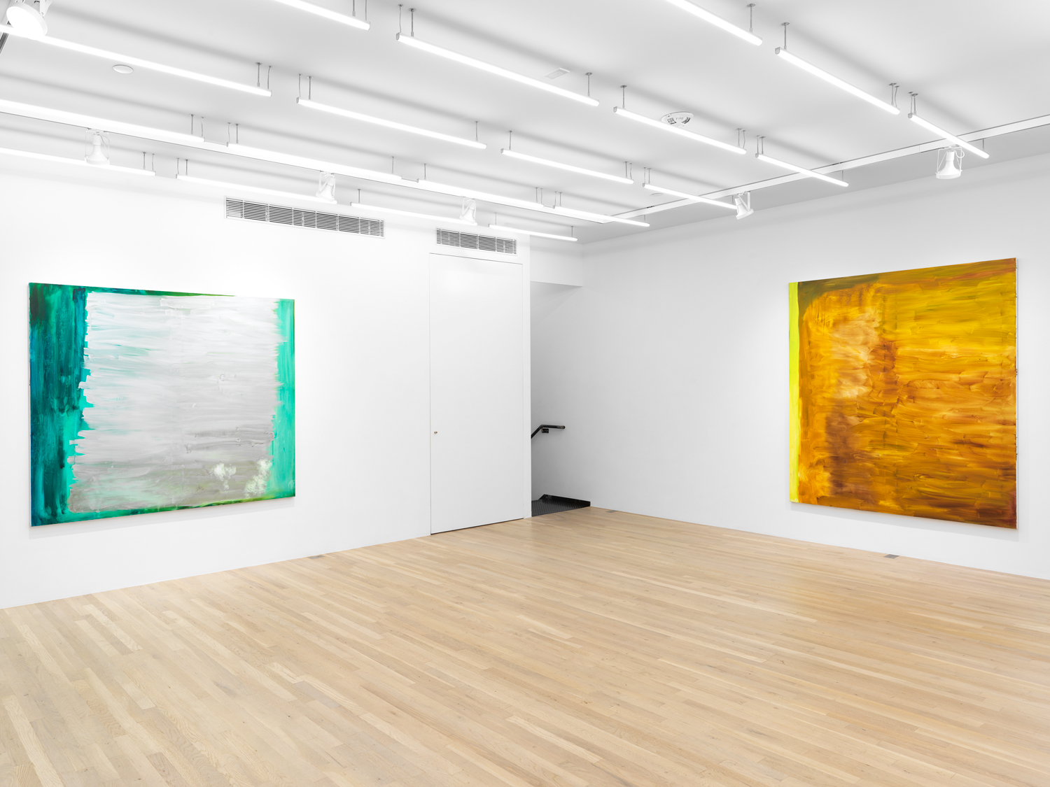 Installation view, Viewing Room I: Alex Kwartler, Tiril Hasselknippe, Jane Swavely, Magenta Plains, New York, NY, 2023