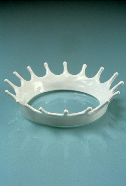 Jennifer Bolande, Milk Crown, 1987, cast porcelain, 2h x 7 in. diameter