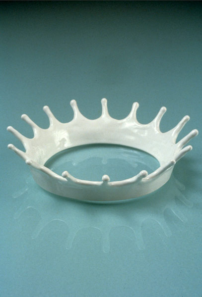 Jennifer Bolande, Milk Crown, 1987, cast porcelain, 2 x 7 in. Edition of 6 + 1 AP.