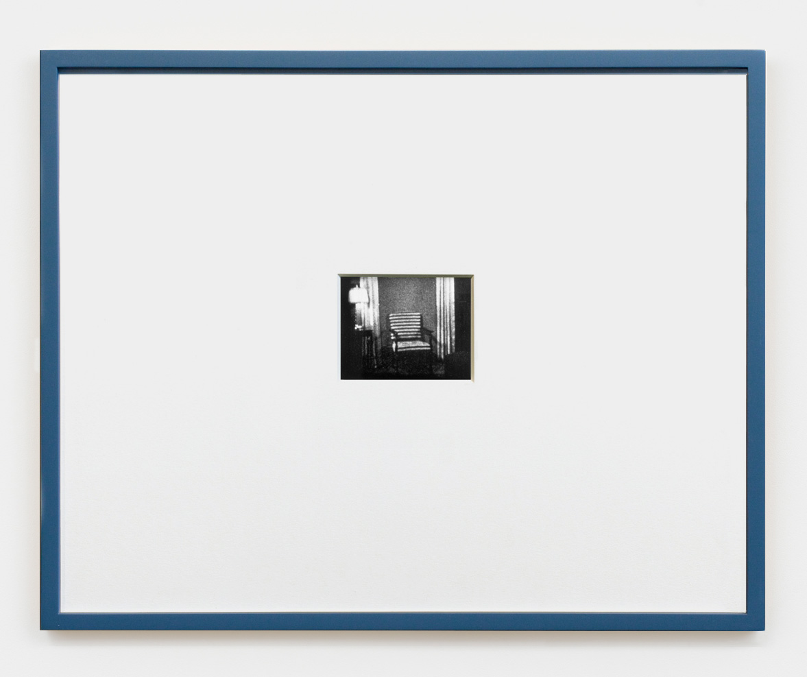 Jennifer Bolande, Porn Series No. 1, 1982-83, archival pigment print, matted with blue frames, 3 x 4.25 in.