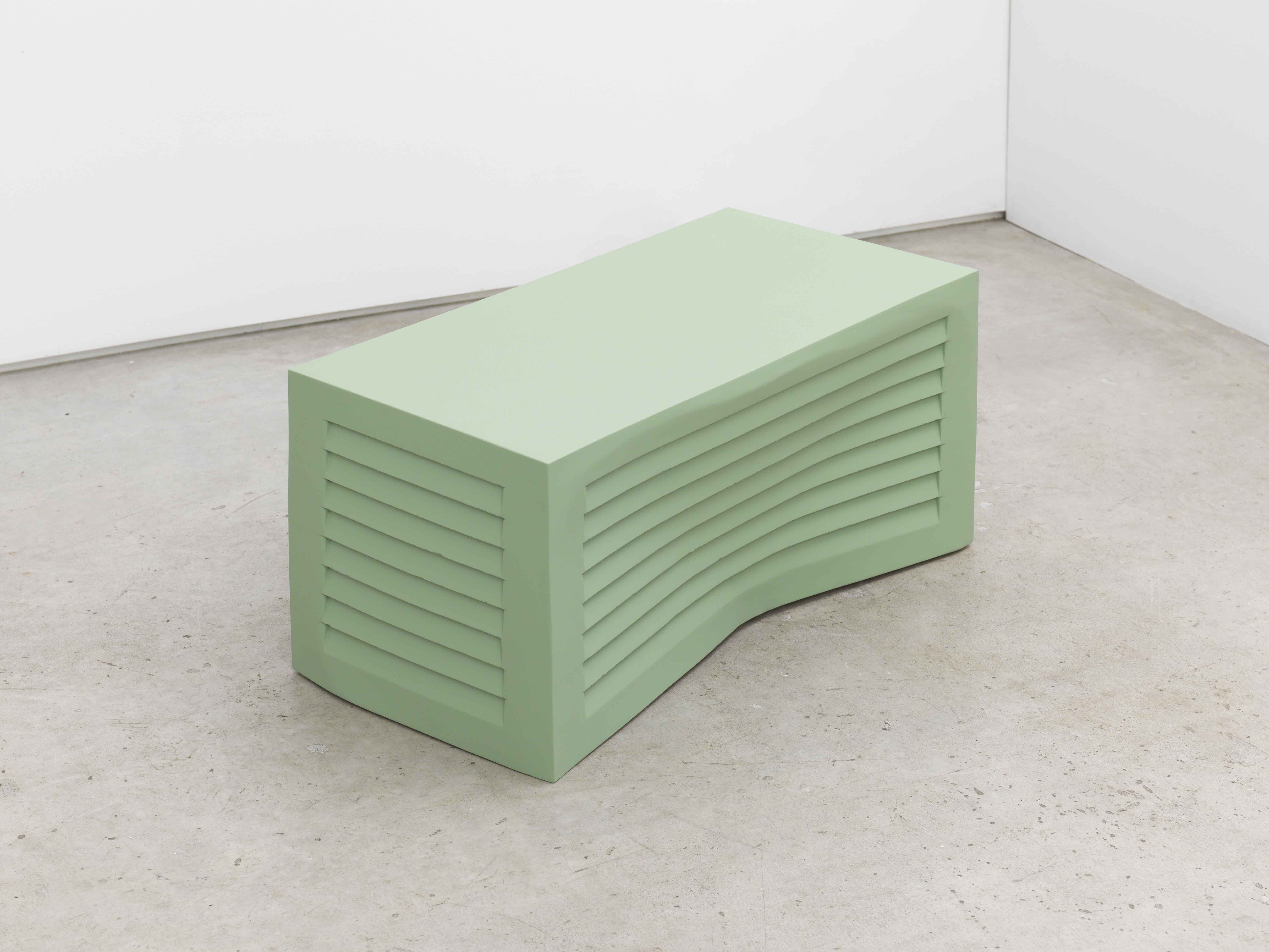 Nathaniel Robinson, Unit (introvert, dented), 2017-2018, fiberglass-reinforced gypsum cement, paint, 11h x 24w x 12d in.