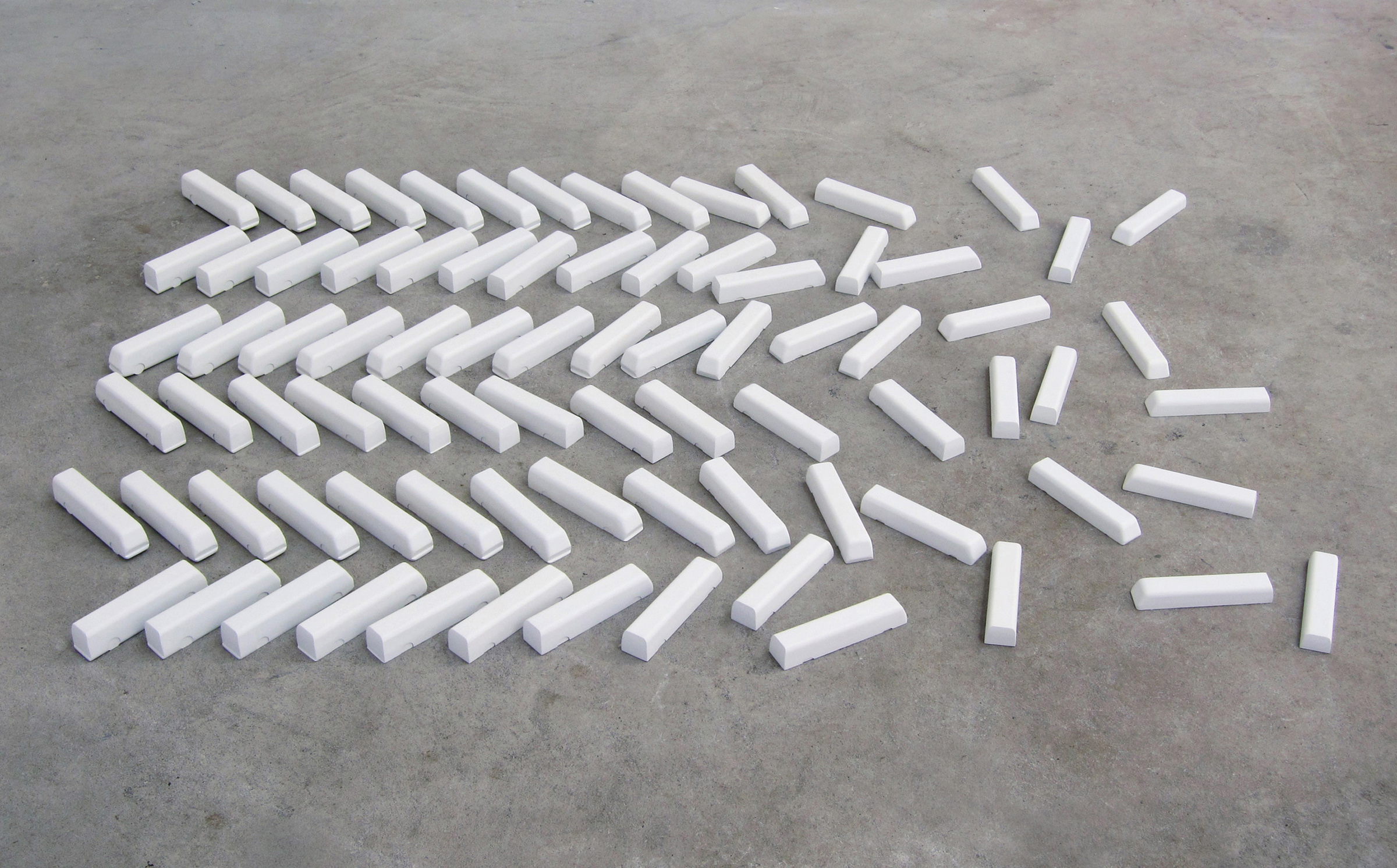 Nathaniel Robinson, Fleet, 2011, wood and paint, 1h x 46w x 35d in.