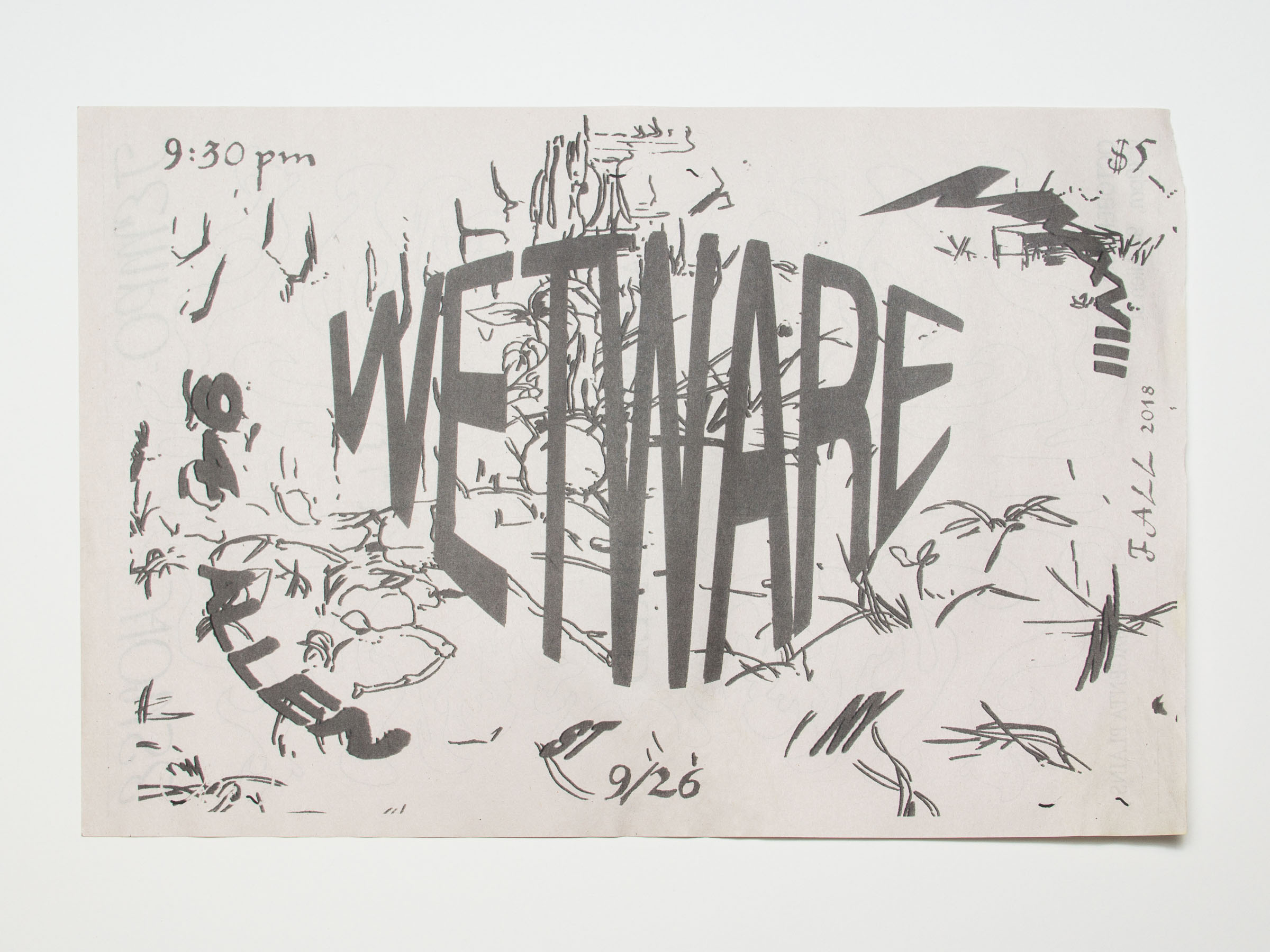 Nikholis Planck, Tempo House Flyer: Wetware, 2017, xerox on newsprint, 12h x 18w in.