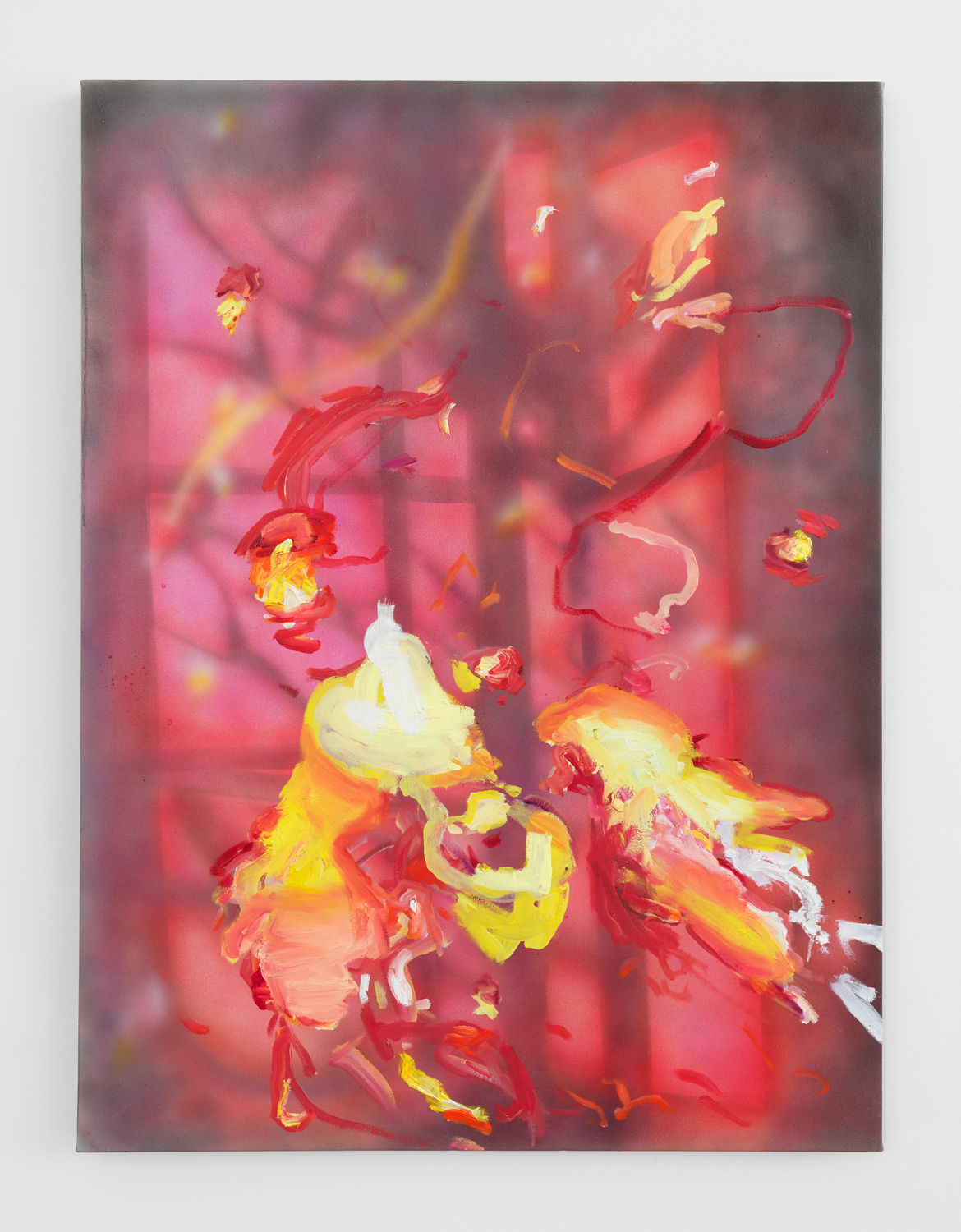 Rachel Rossin, Schmerz, 2021, oil and airbrushed acrylic on canvas, 40 x 30 in.