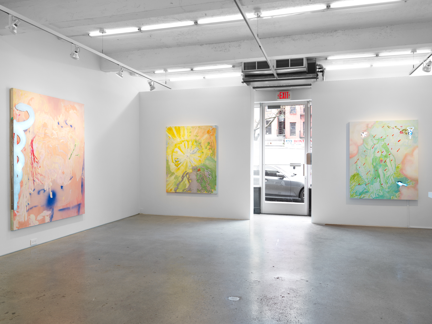 Installation view, Rachel Rossin: Boohoo Stamina, Magenta Plains, New York, NY, 2021