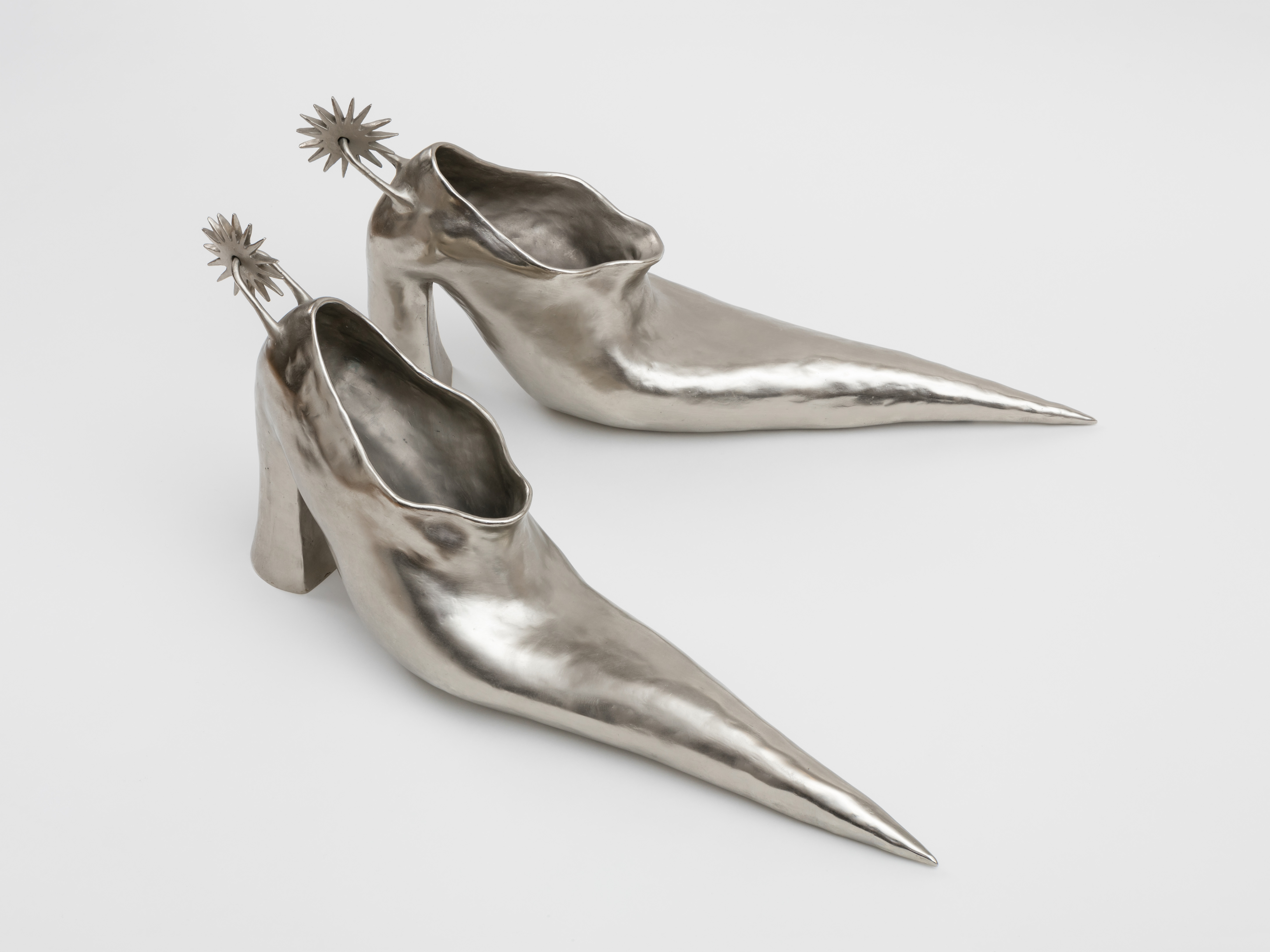 Sascha Braunig, Giantess, 2017, Nickel-plated cast bronze, 13 x 15 x 10 in.