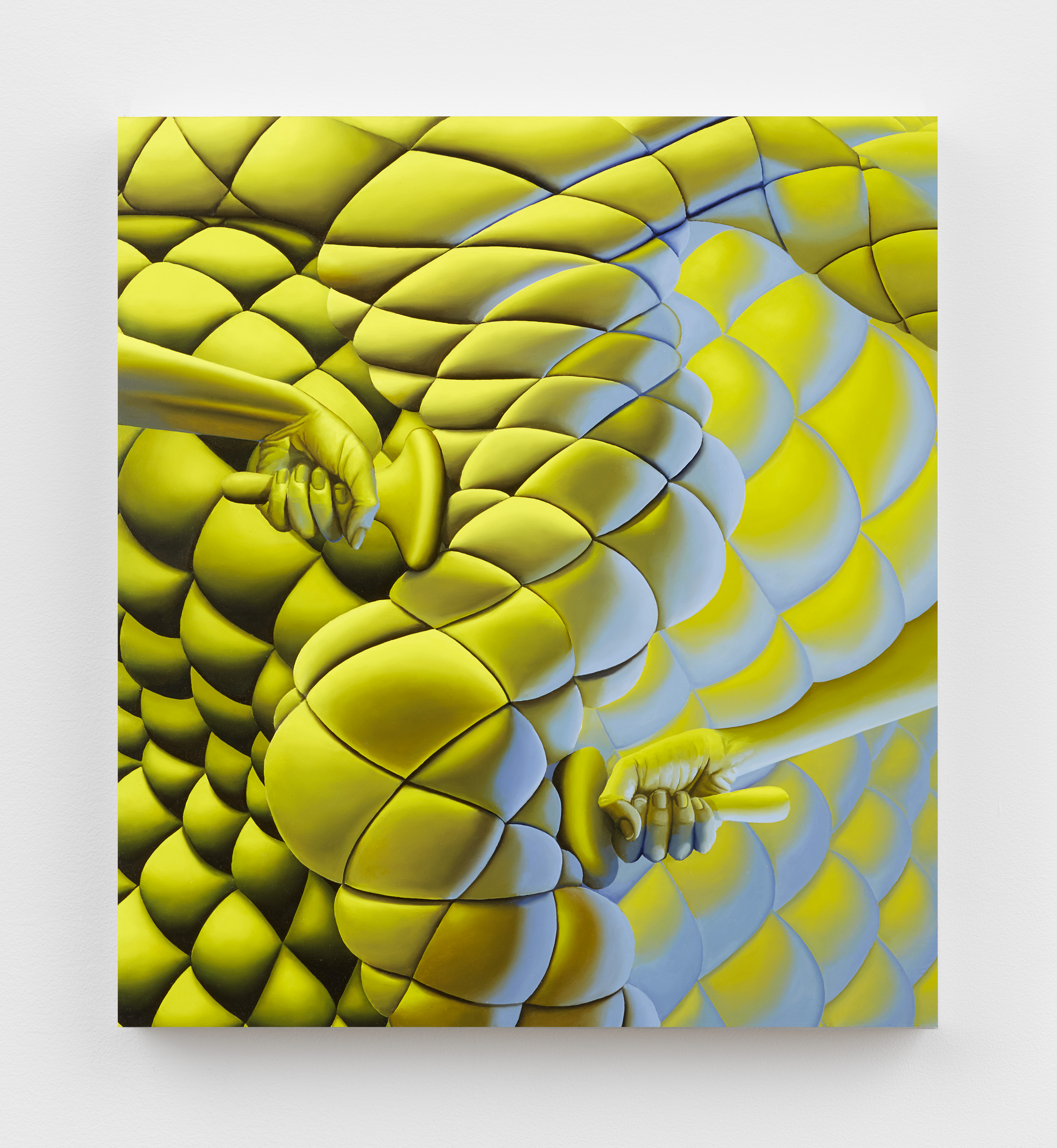 Sascha Braunig, Warm Leatherette, 2015, Oil on canvas over panel, 26 1/2 x 29 in.