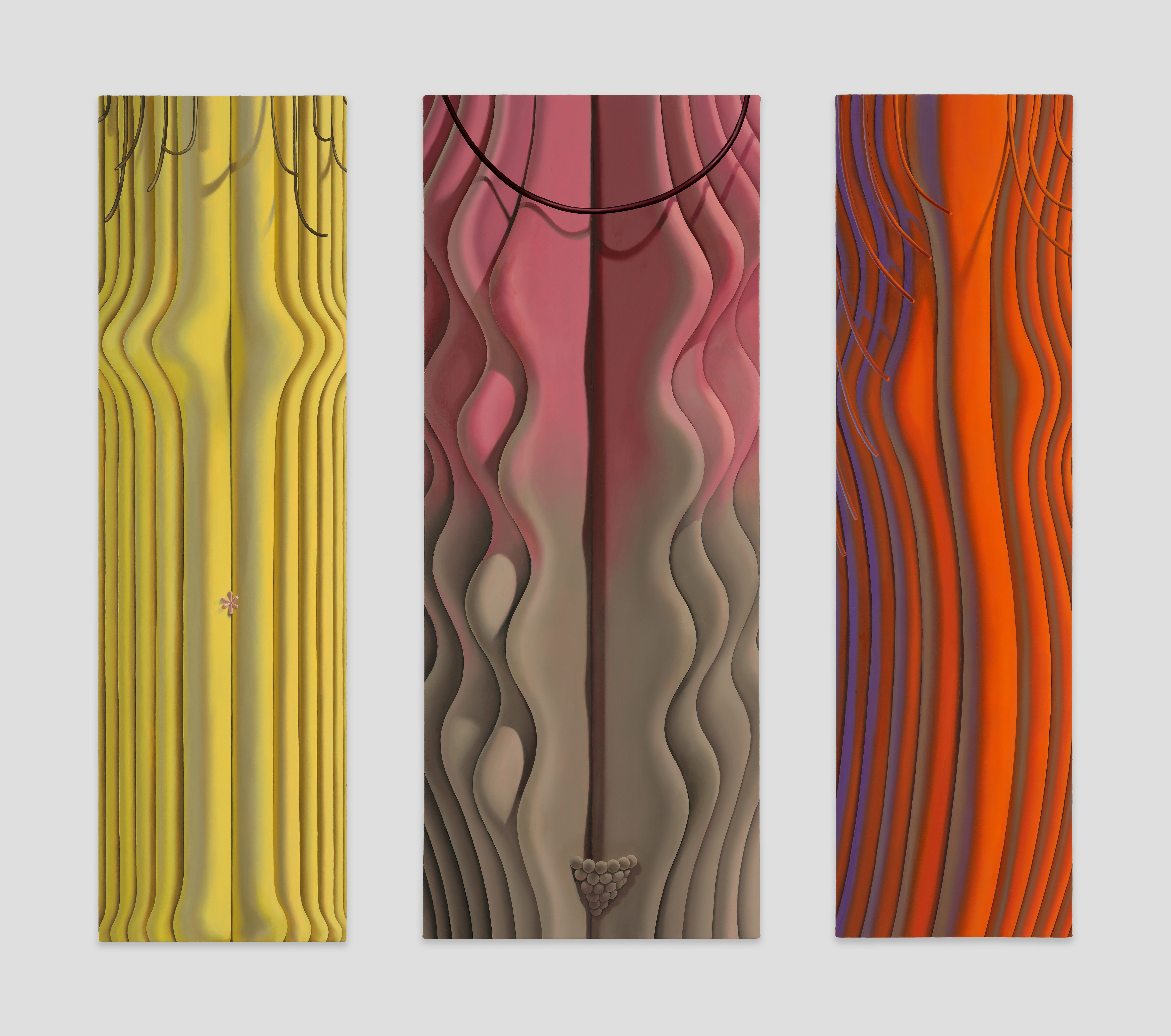 
Sascha Braunig, Herm, 2016, Oil on linen on panel, 48 x 14 in. 2. Sascha Braunig, Herm 2, 2016, Oil on linen over panel, 38 x 13 in. 3. Sascha Braunig, Herm 3, 2016, Oil on linen over panel, 45 x 12 3/4 in.
