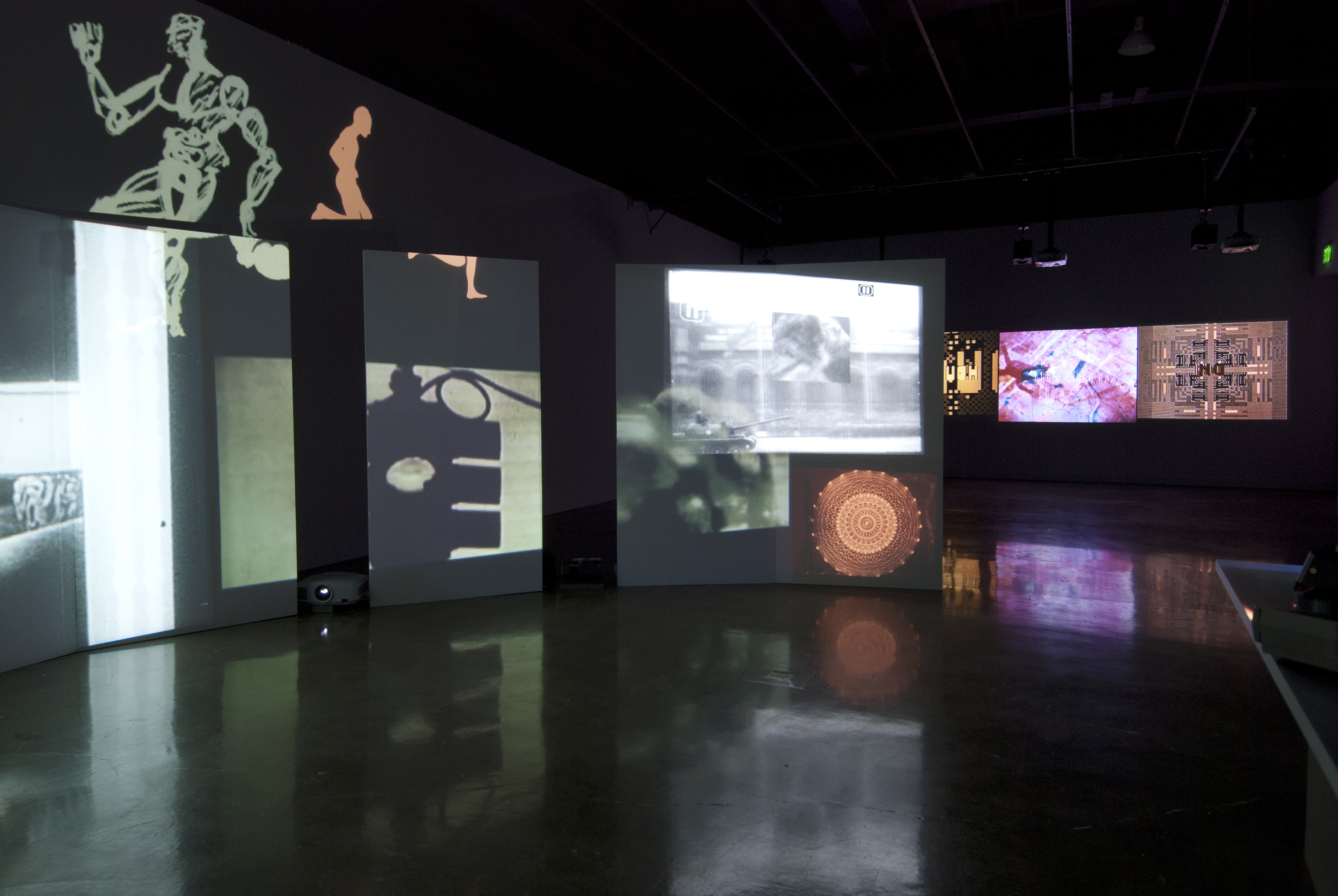 Installation view, Stan VanDerBeek: The Culture Intercom, MIT List Visual Arts Center, Cambridge, MA, 2011. Image courtesy the MIT List Visual Arts Center and the Stan VanDerBeek Archive.