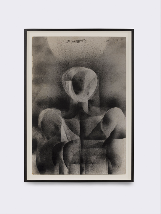 Stan VanDerBeek, Untitled, ca. 1950, spray paint on paper, 30 x 20 in.