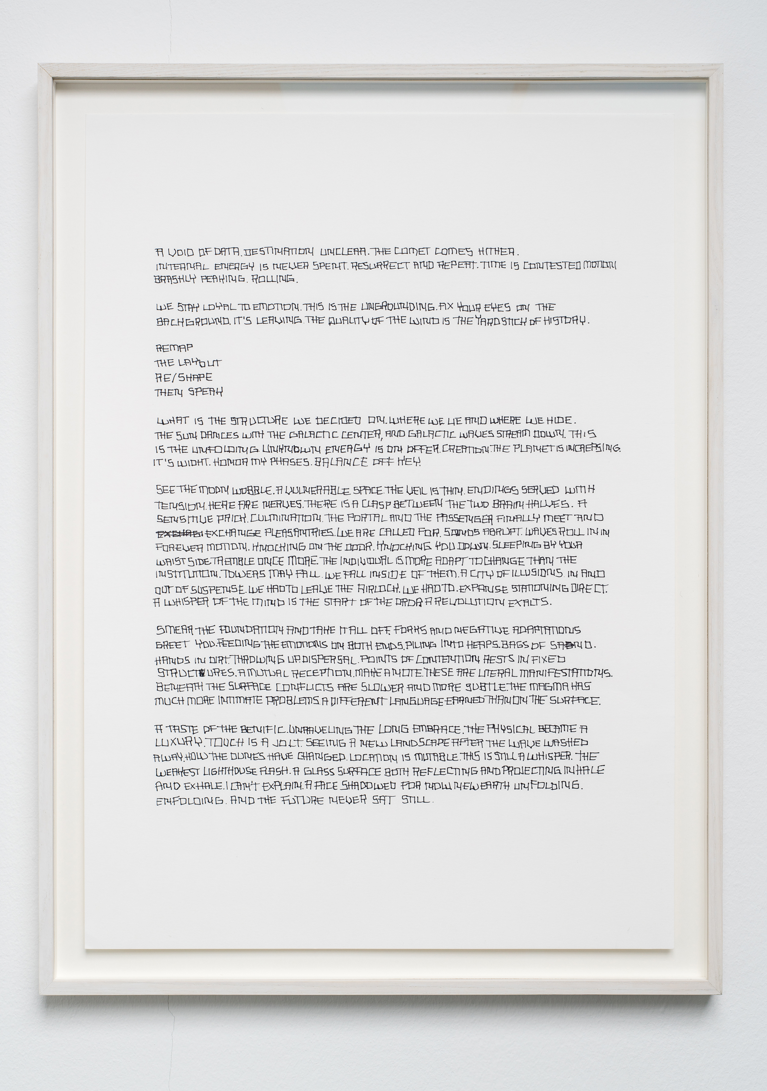 Tiril Hasselknippe, The Future Never Sat Still, 2021, pen on paper, 26.18 x 19 x 1 in.