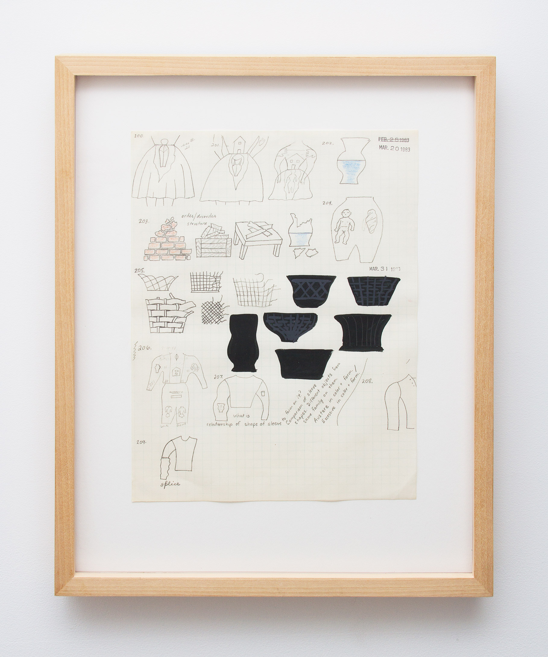 Christina Ramberg, Untitled, 1983, ink, graphite, and colored pencil on paper, 11h x 8.5w in.