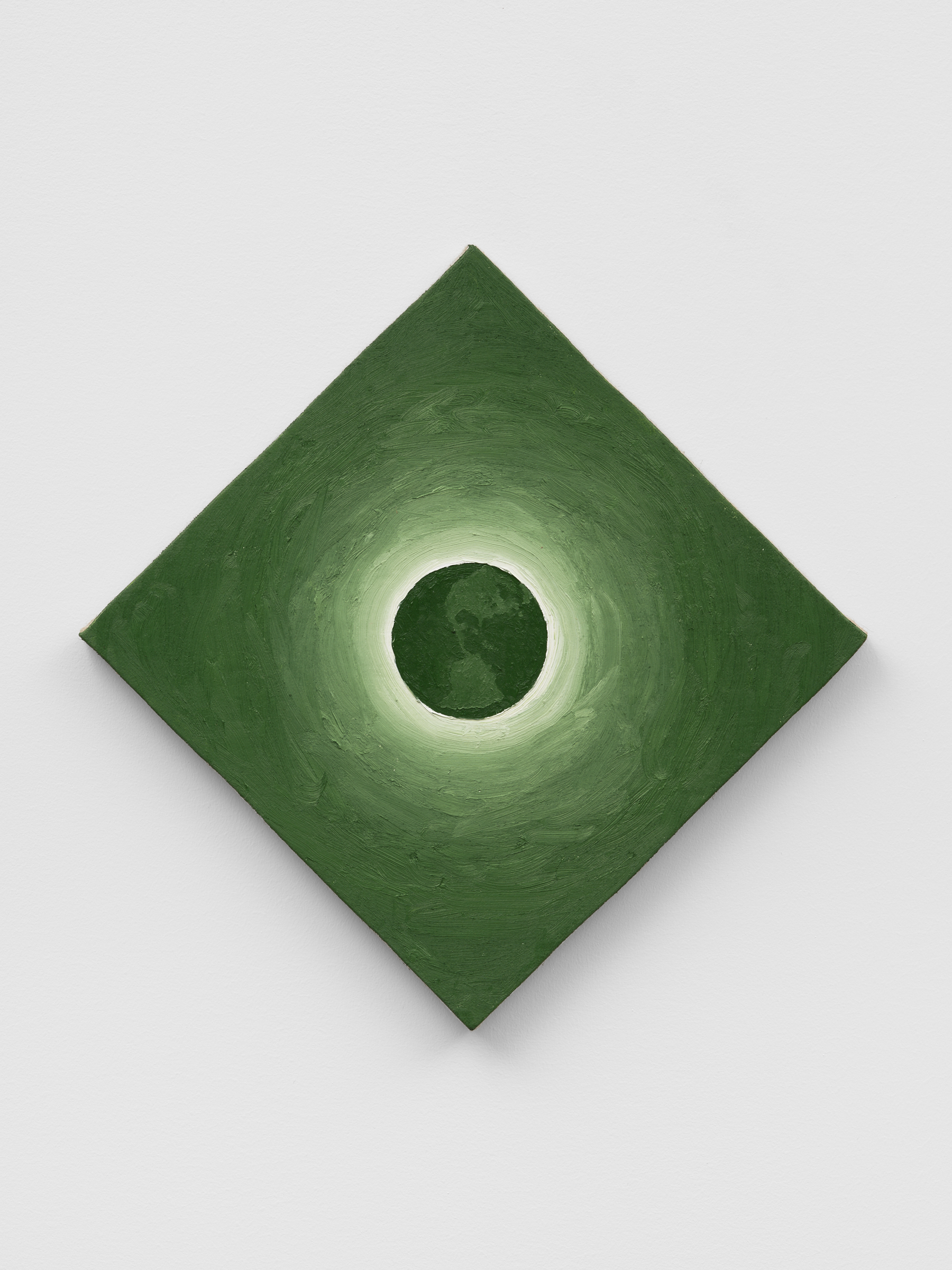 Alex Kwartler, Eclipse (Green), 2022, Oil on linen, 16 x 16 in.