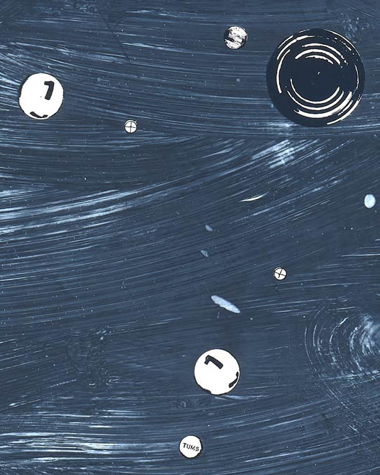 Alex Kwartler, Night Sky I (detail), 2022, Venetian plaster and enamel on plywood, 96 x 48 in.