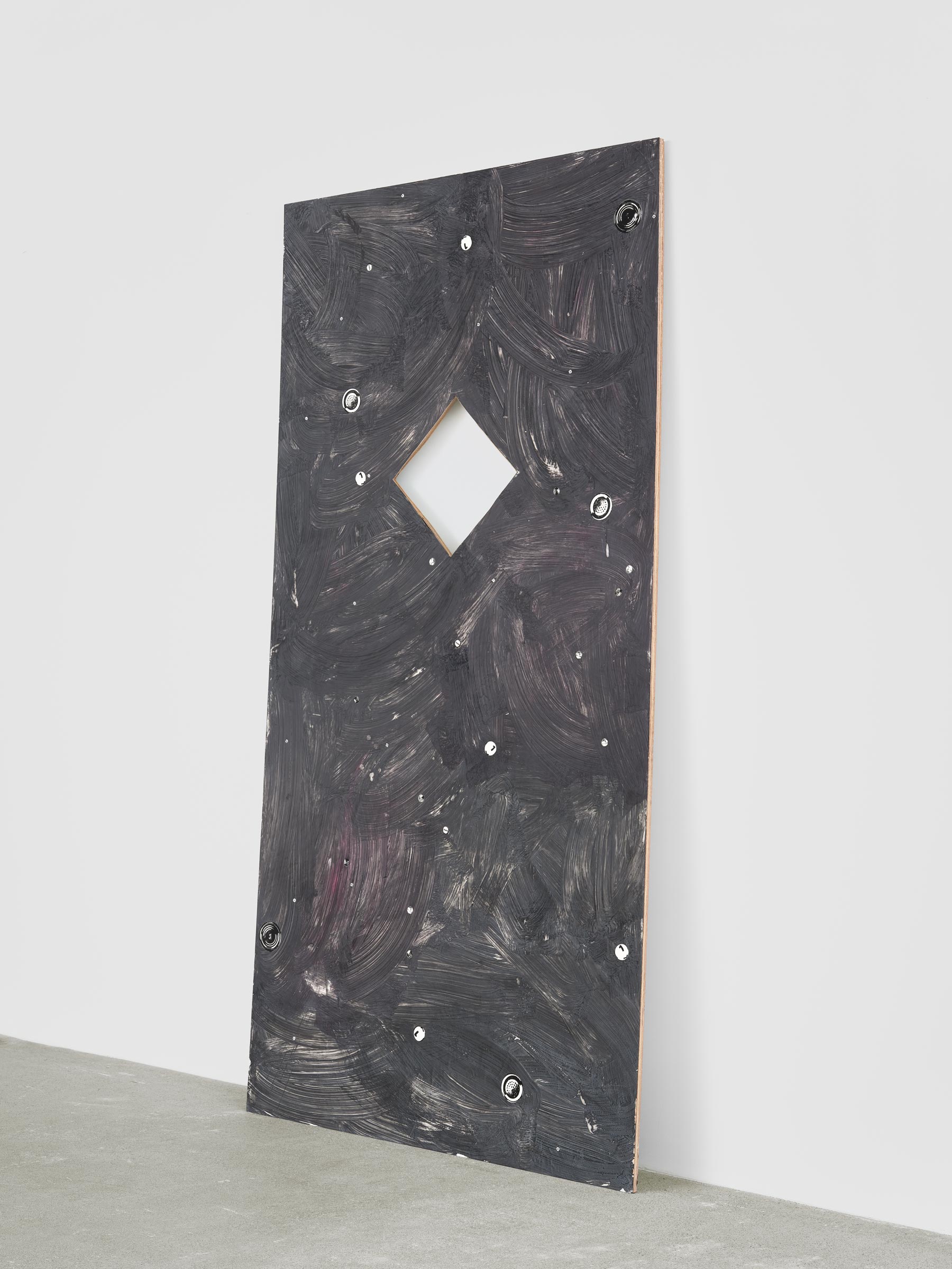 Alex Kwartler, Night Sky VI, 2022, Venetian plaster and enamel on plywood, 96 x 48 in.