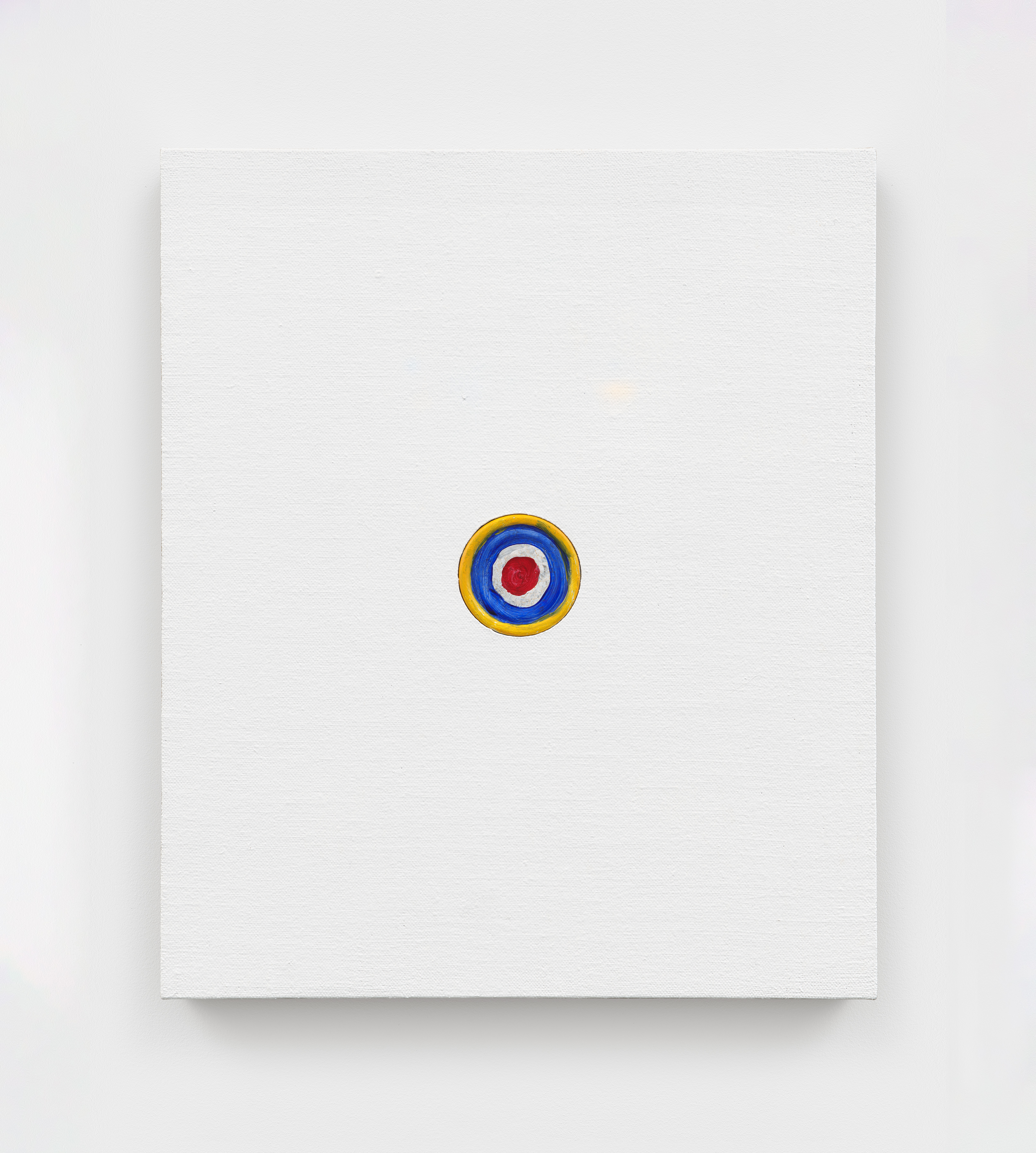 Alex Kwartler, Roundel, 2025, Acrylic on linen with can, 18 x 15 in.