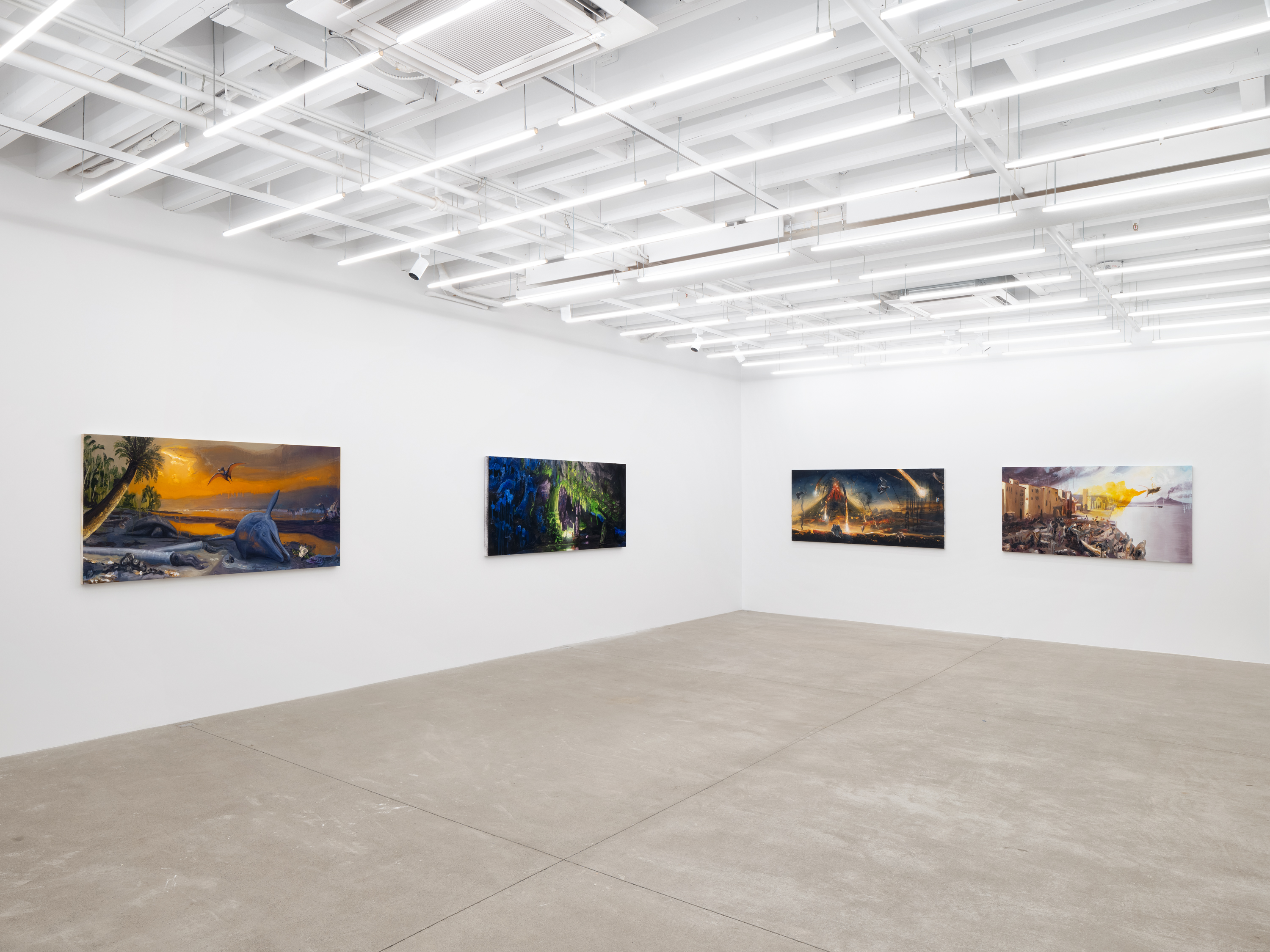 Installation view, Alexis Rockman: Naples: Course of Empire, Magenta Plains, New York, NY, 2024