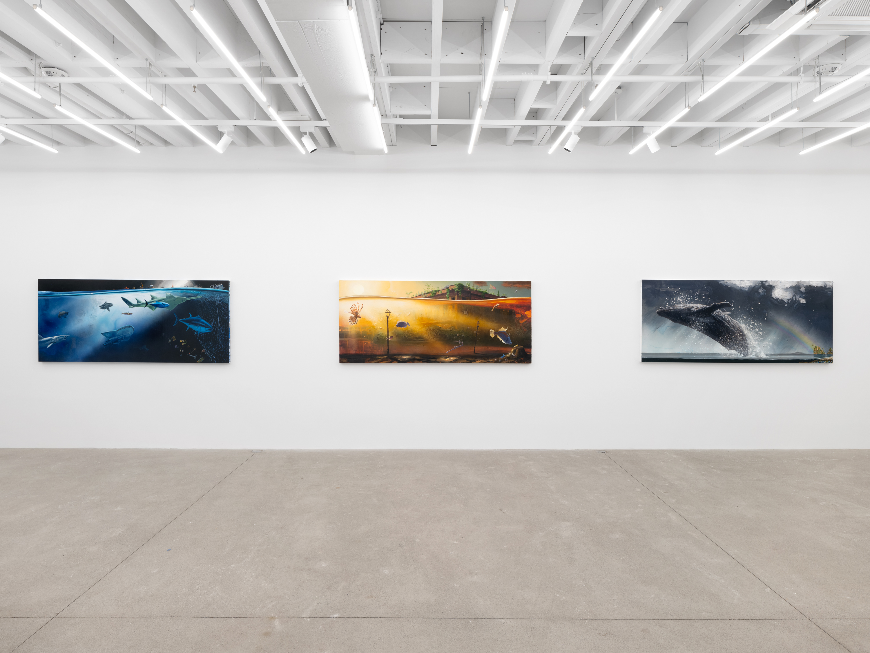 Installation view, Alexis Rockman: Naples: Course of Empire, Magenta Plains, New York, NY, 2024