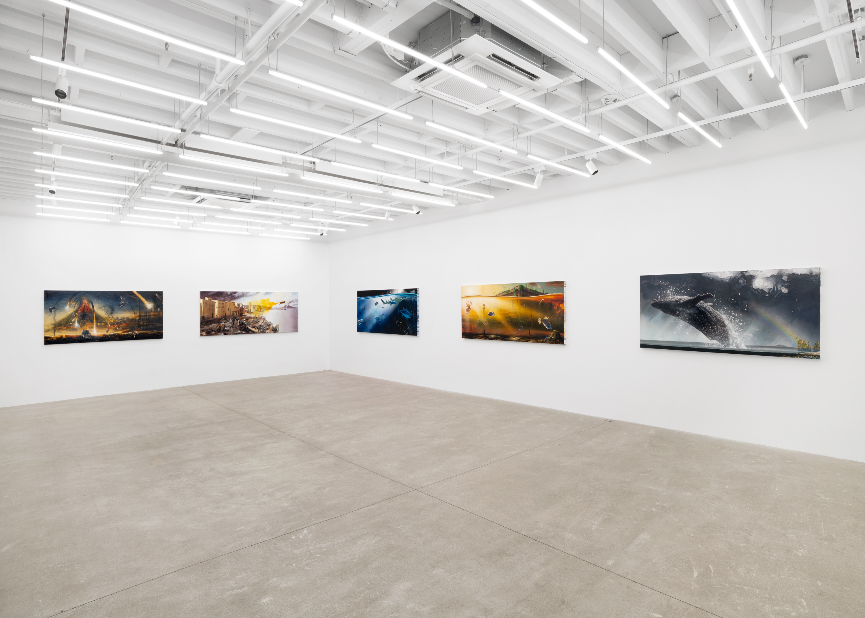 Installation view, Alexis Rockman: Naples: Course of Empire, Magenta Plains, New York, NY, 2024