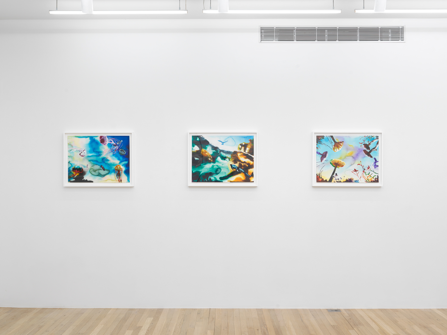 Installation view, Alexis Rockman: The Toxic Sublime, Magenta Plains, New York, NY 2024.