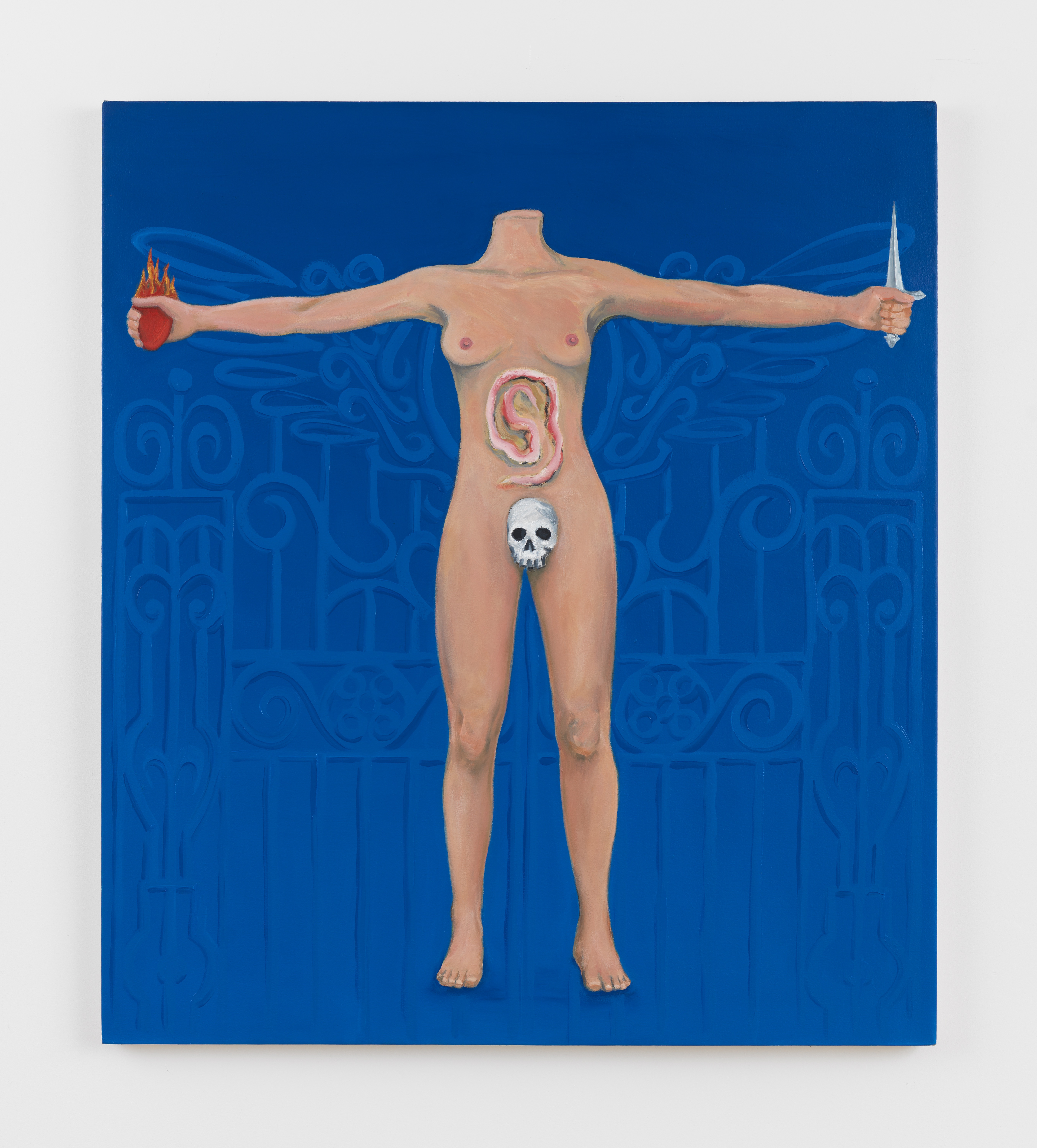 Becky Kolsrud, Acéphale (after Masson), 2025, Oil on canvas, 50 x 44 in.