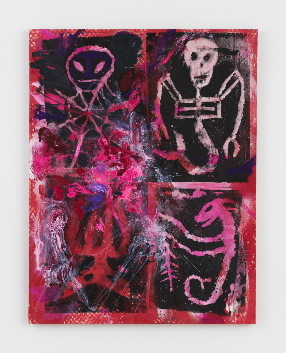 Bill Saylor, Rollin' with the Dawn (Snow Painting), 2025, Flashe, screen ink, and oil on canvas, 52 x 40 in.