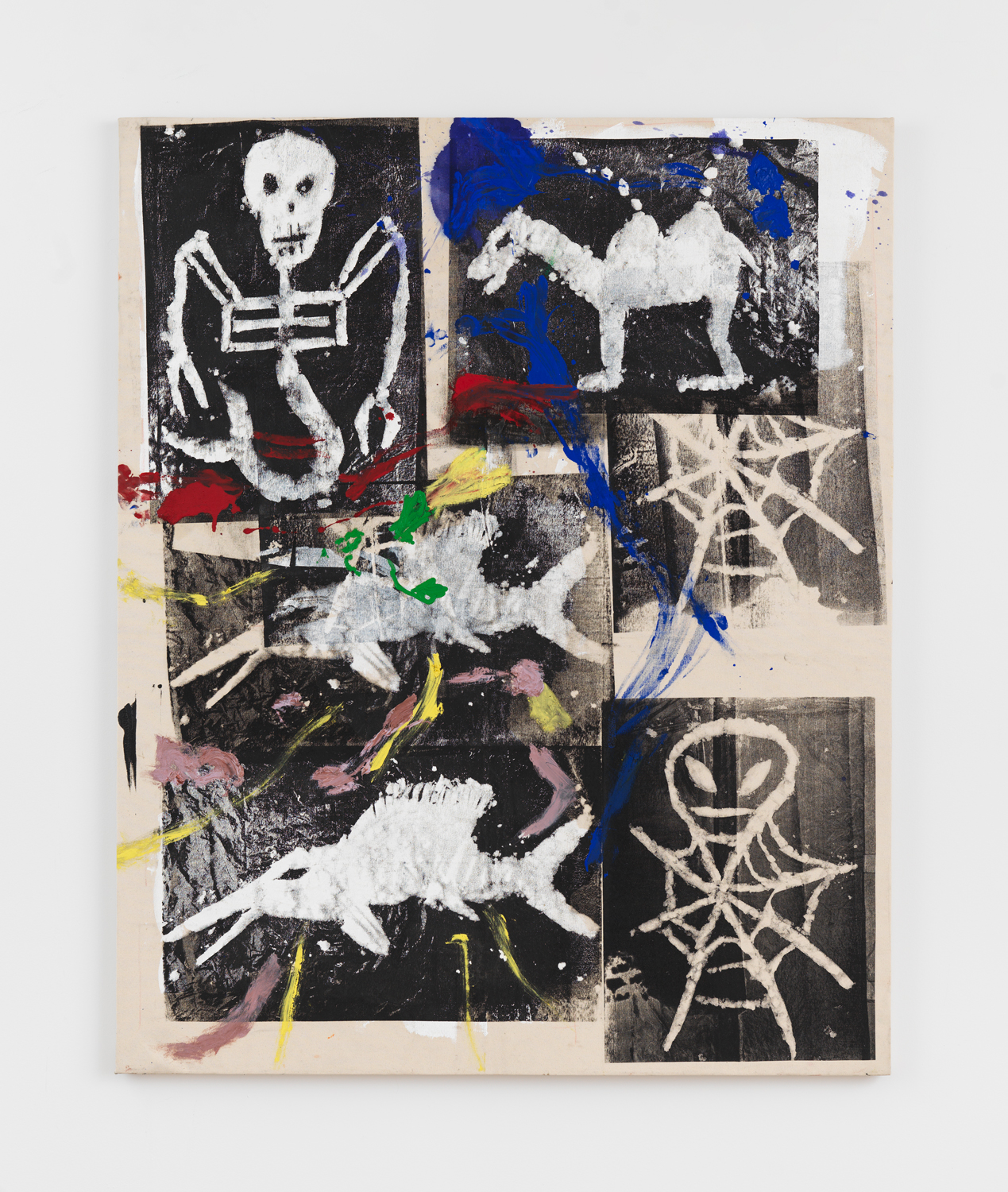 Bill Saylor, Power Stack (Snow Painting), 2024, Oil, Flashe, and screen ink on canvas, 63 x 51 in.