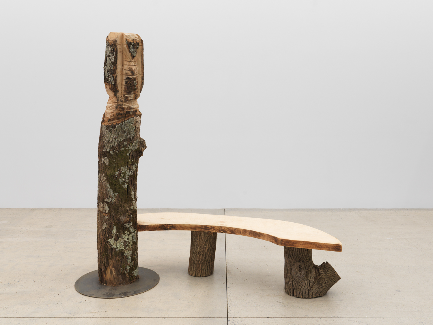 Bill Saylor, Ashland, 2023, Ash, pine, steel, 77 x 74 x 28 in.