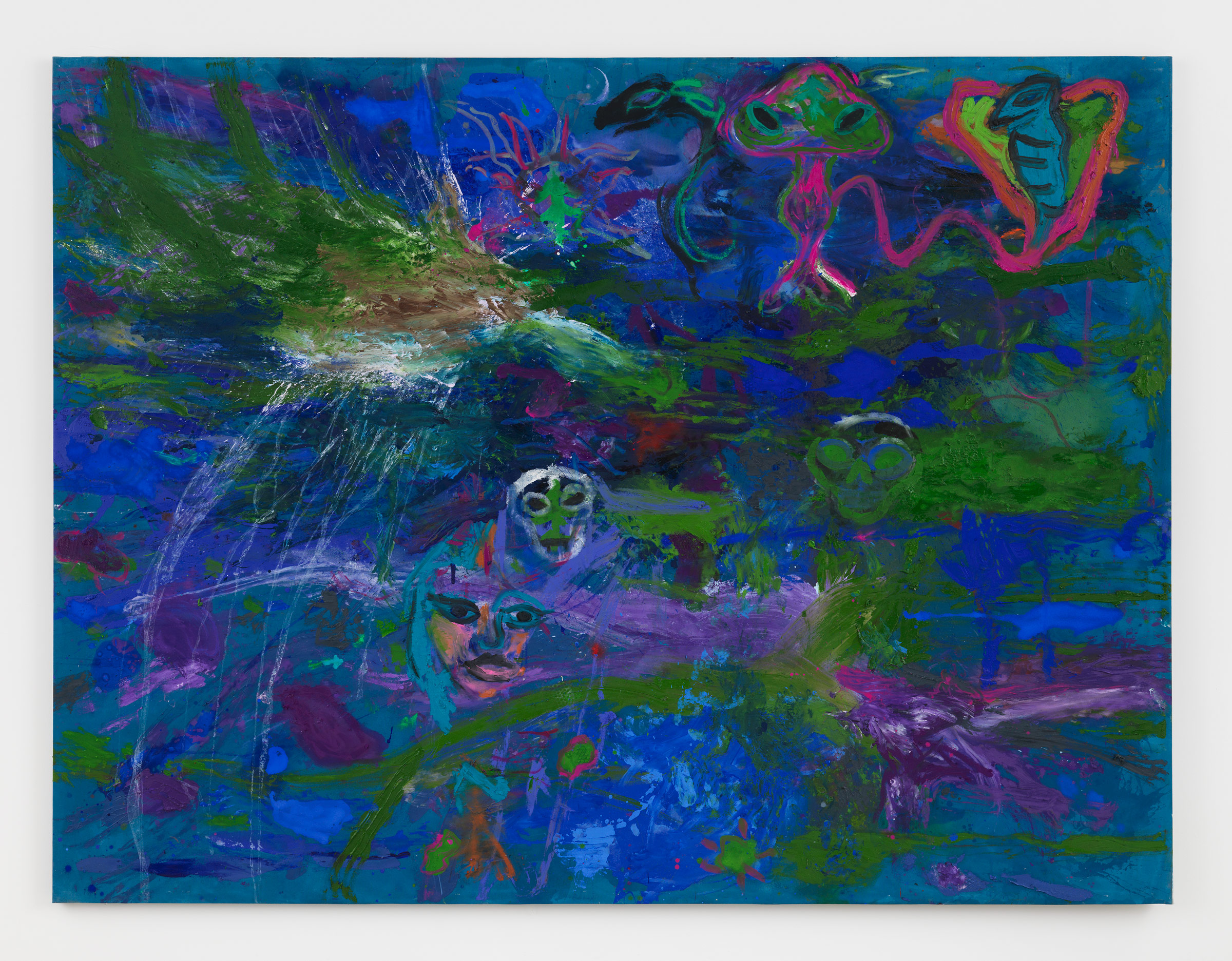 Bill Saylor, Moonlight Meltdown, 2023, Oil, oil stick, and Flashe on canvas, 96 x 126 in.