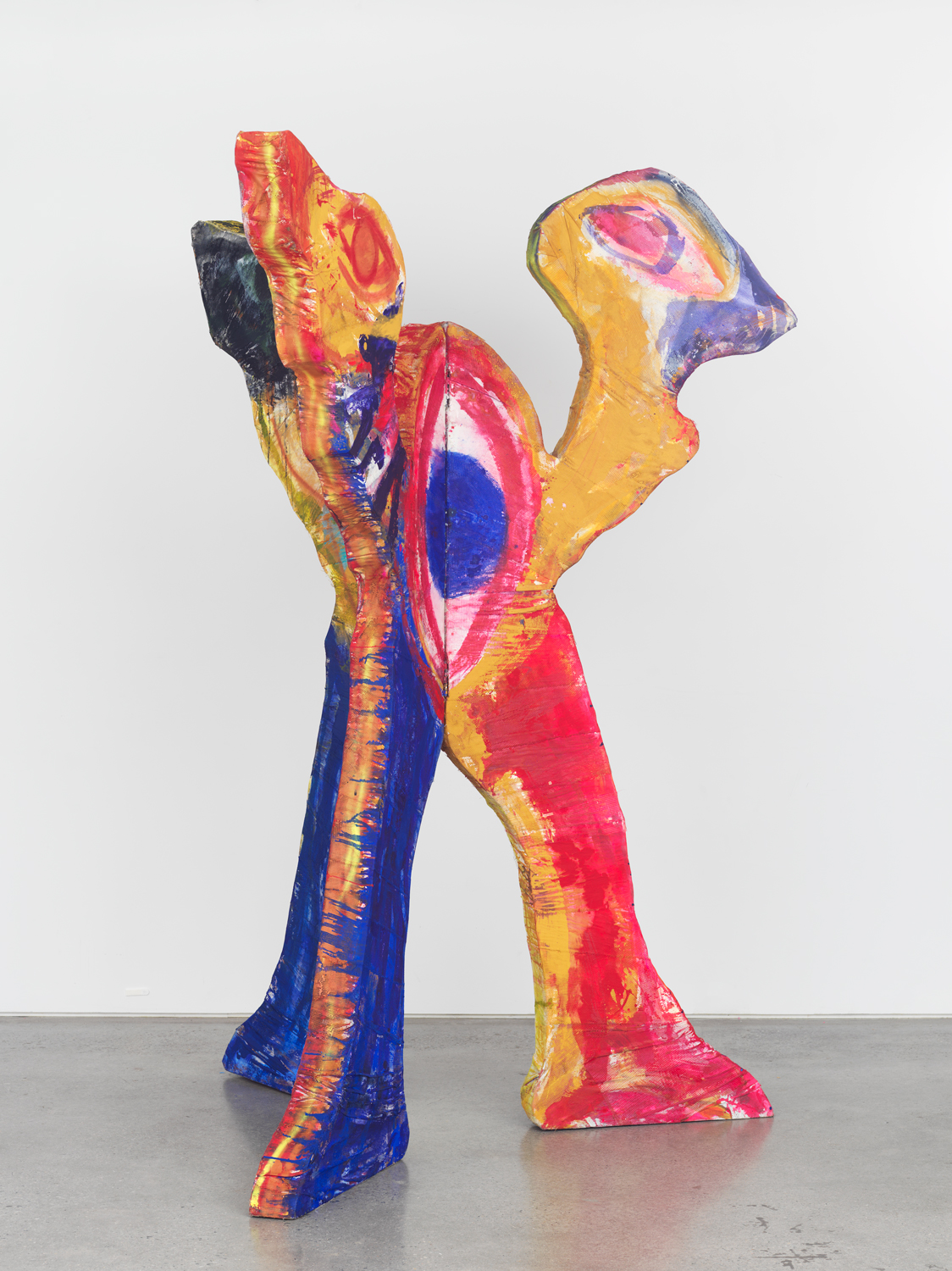 Bill Saylor, Trident, 2019, Wood, reclaimed cardboard, foam, canvas, fiberglass mesh, Flashe, spray paint, 92h x 68w x 61d in.