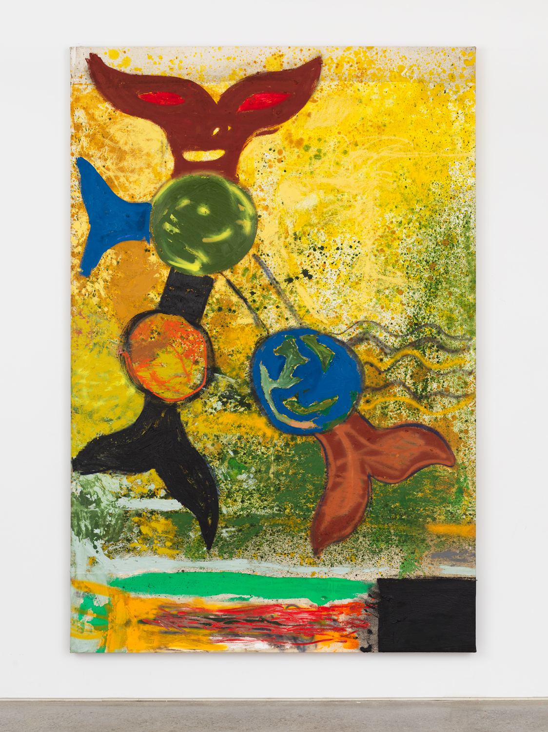 Bill Saylor, Hot Lava, 2019, Oil, spray paint, and Flashe on canvas, 95h x 64w in.