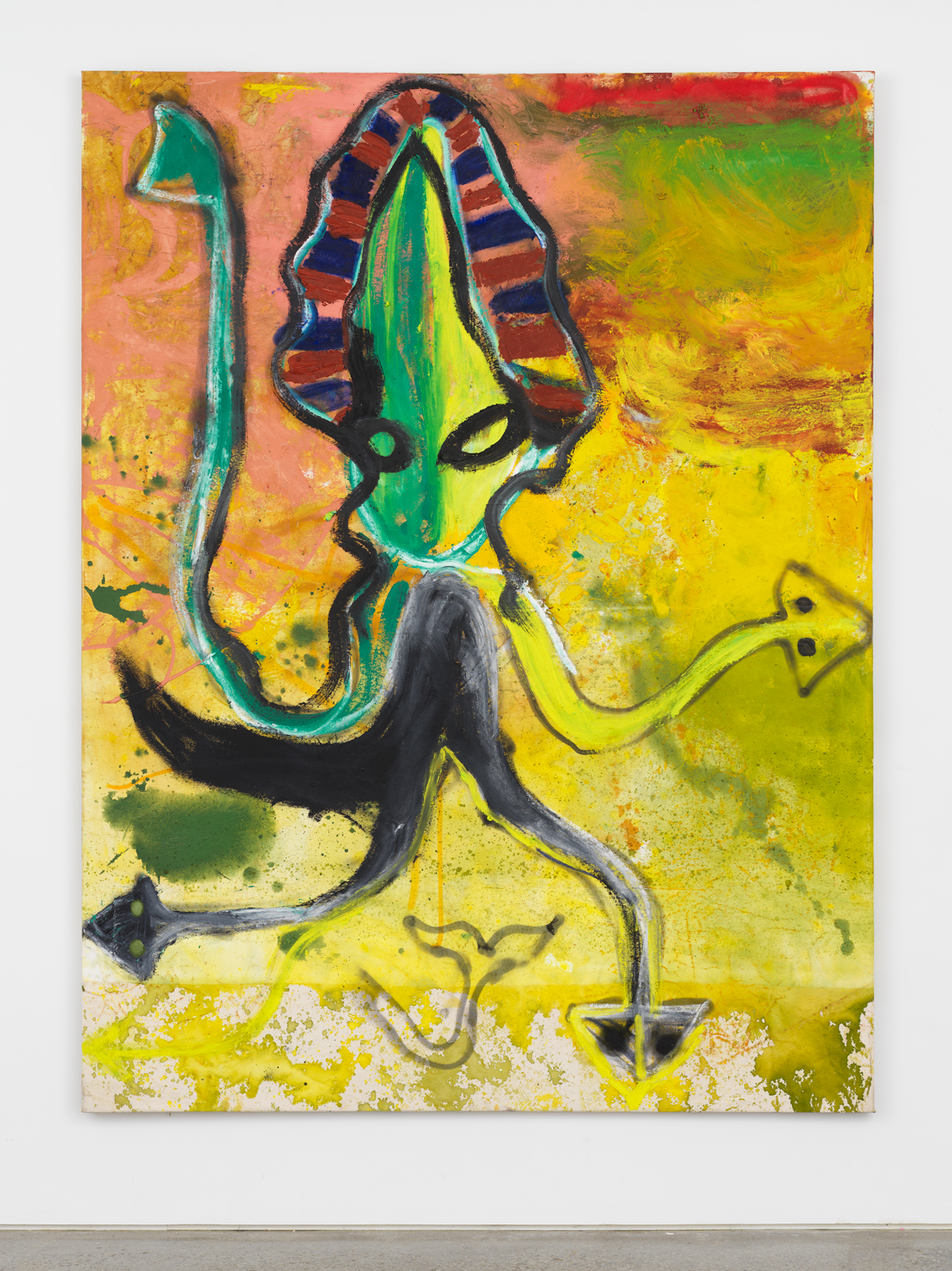 Bill Saylor, Fly To The Tide, 2019, Oil, spray paint, and Flashe on canvas, 84h x 64w in.